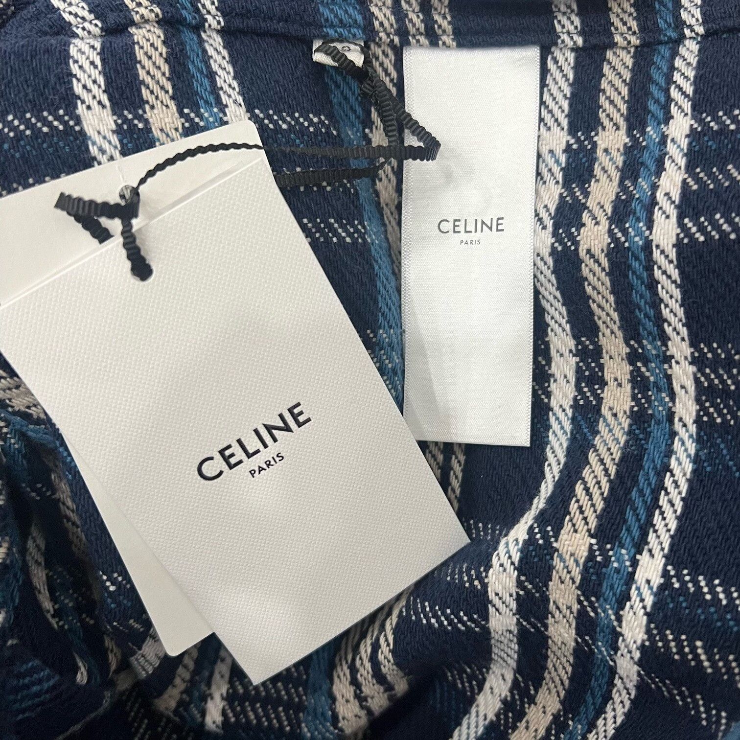Celine Celine Cotton Plaid Blue Shirt l Men Size US L / EU 52-54 / 3 - 5 Thumbnail