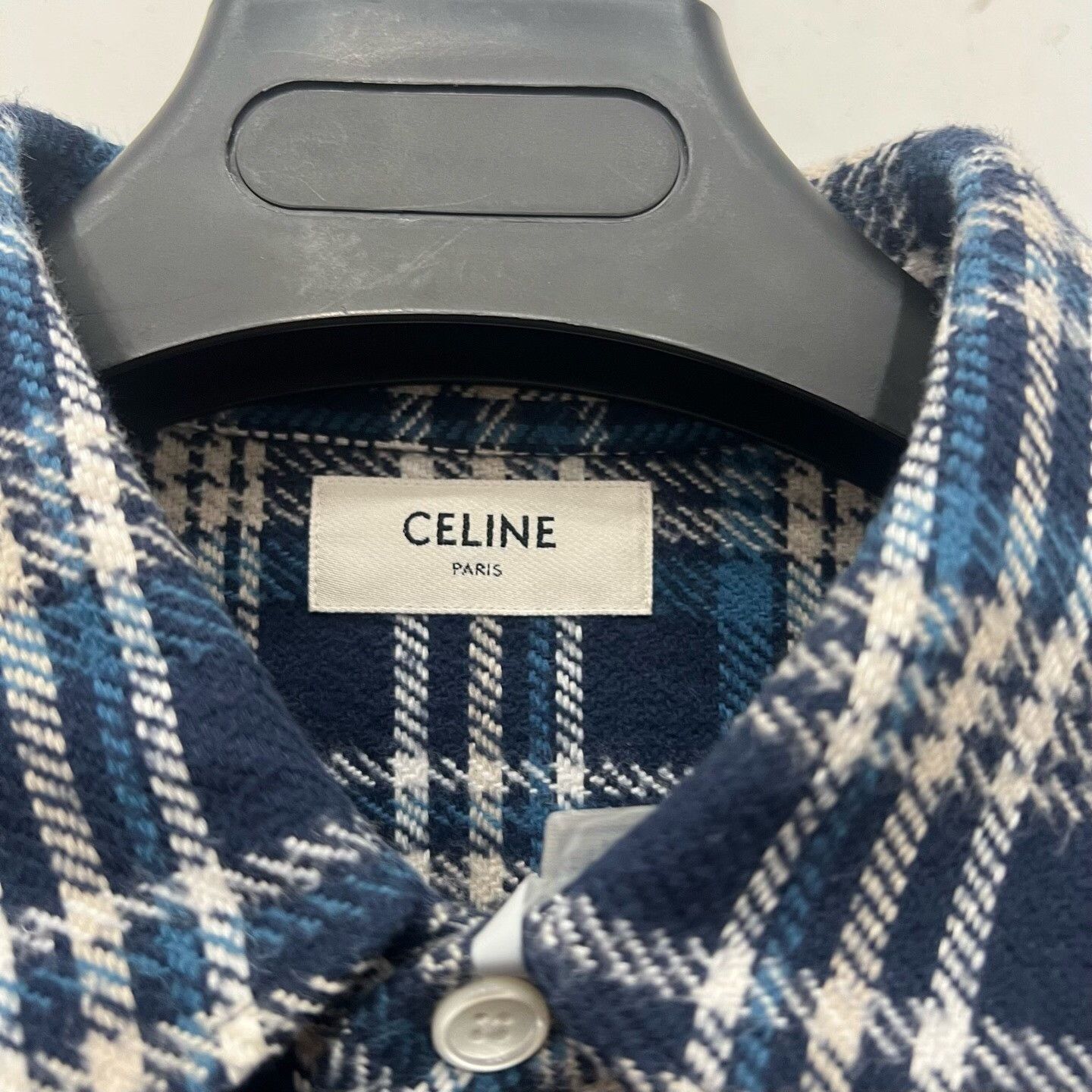Celine Celine Cotton Plaid Blue Shirt l Men Size US L / EU 52-54 / 3 - 4 Thumbnail