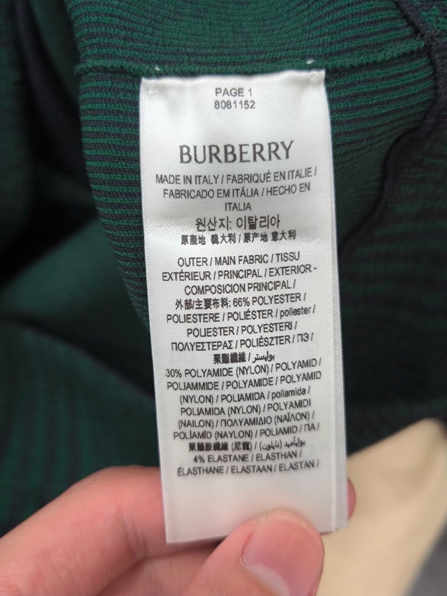 Burberry Burberry Green Sweater l Men Size US L / EU 52-54 / 3 - 6 Thumbnail