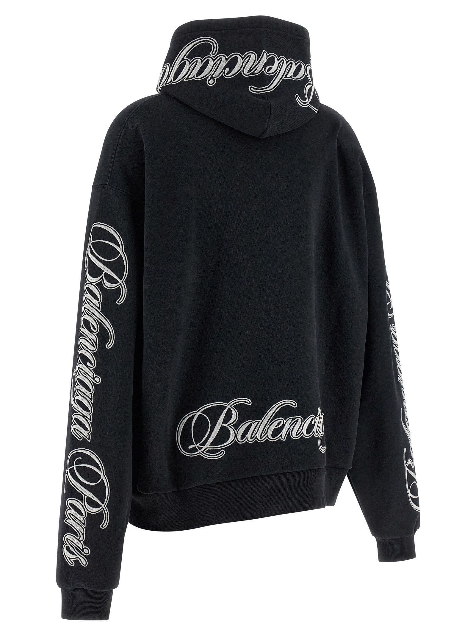 Balenciaga 'Cursive' Hoodie Size M / US 6-8 / IT 42-44 - 3 Thumbnail