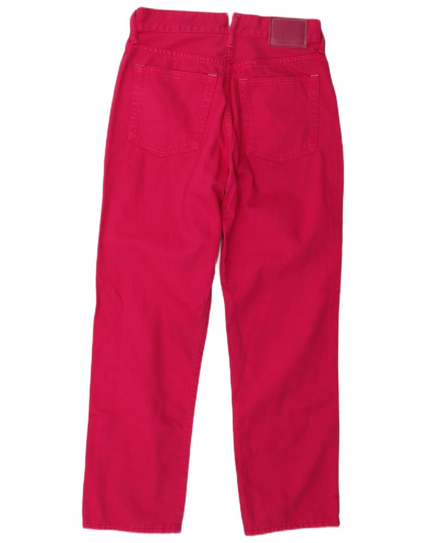 Acne Studios Womens High Waist Straight Jeans W27 L27 Pink Cotton Size 42" / US 20 - 2 Thumbnail