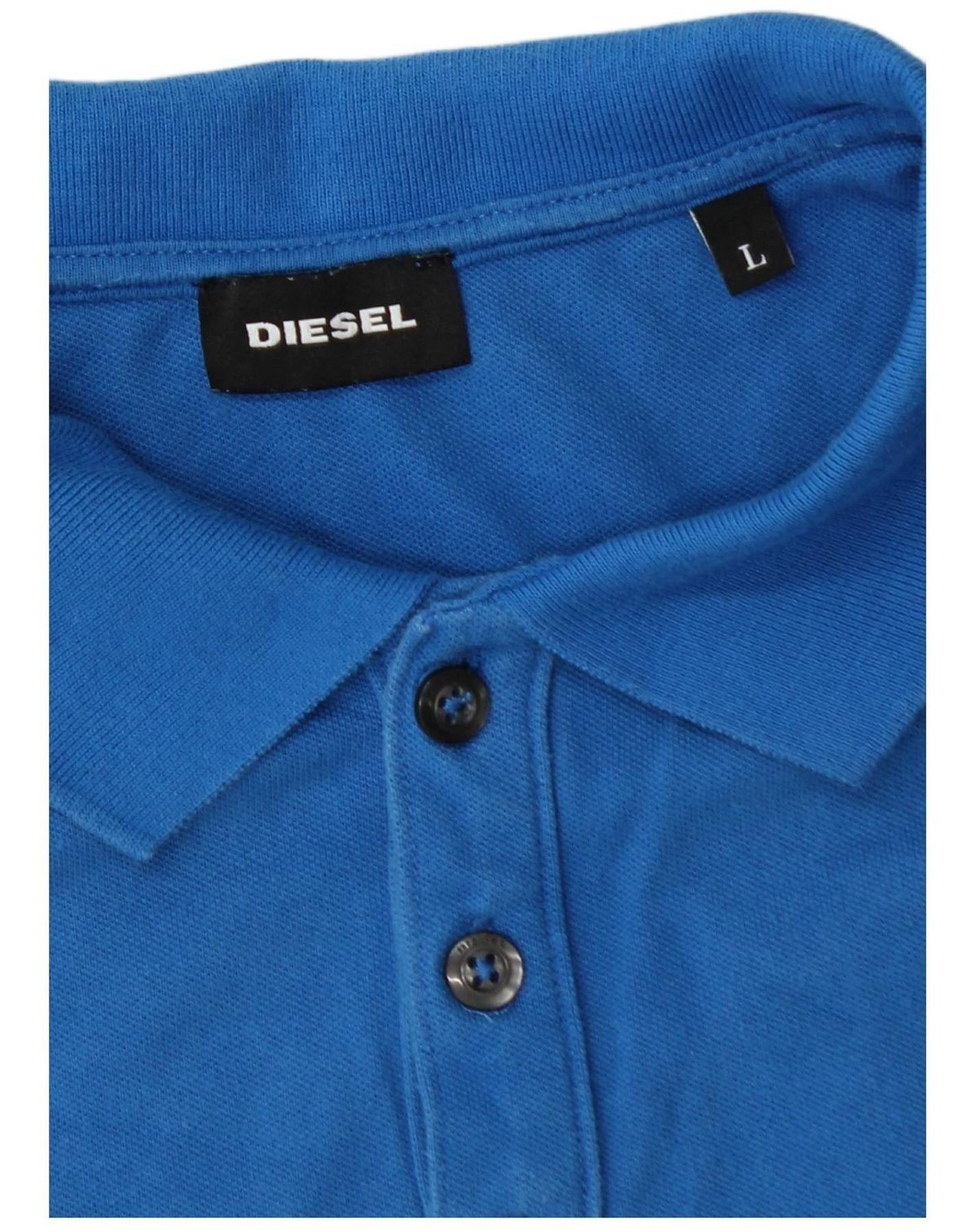 Diesel Boys Polo Shirt 15-16 Years Large Blue Cotton Size L / US 10 / IT 46 - 5 Thumbnail