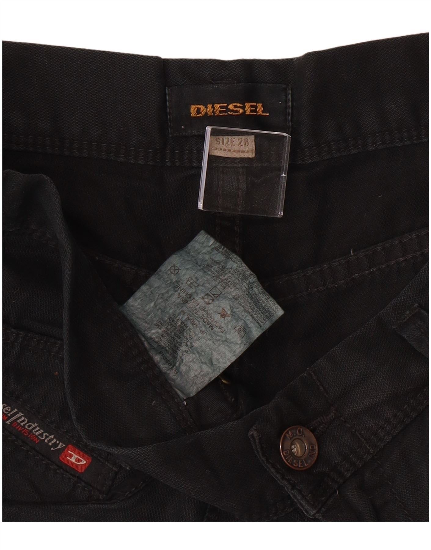 Diesel Womens Slim Casual Trousers W28 L32 Black Cotton Size 24" / US 00 / IT 34 - 3 Thumbnail