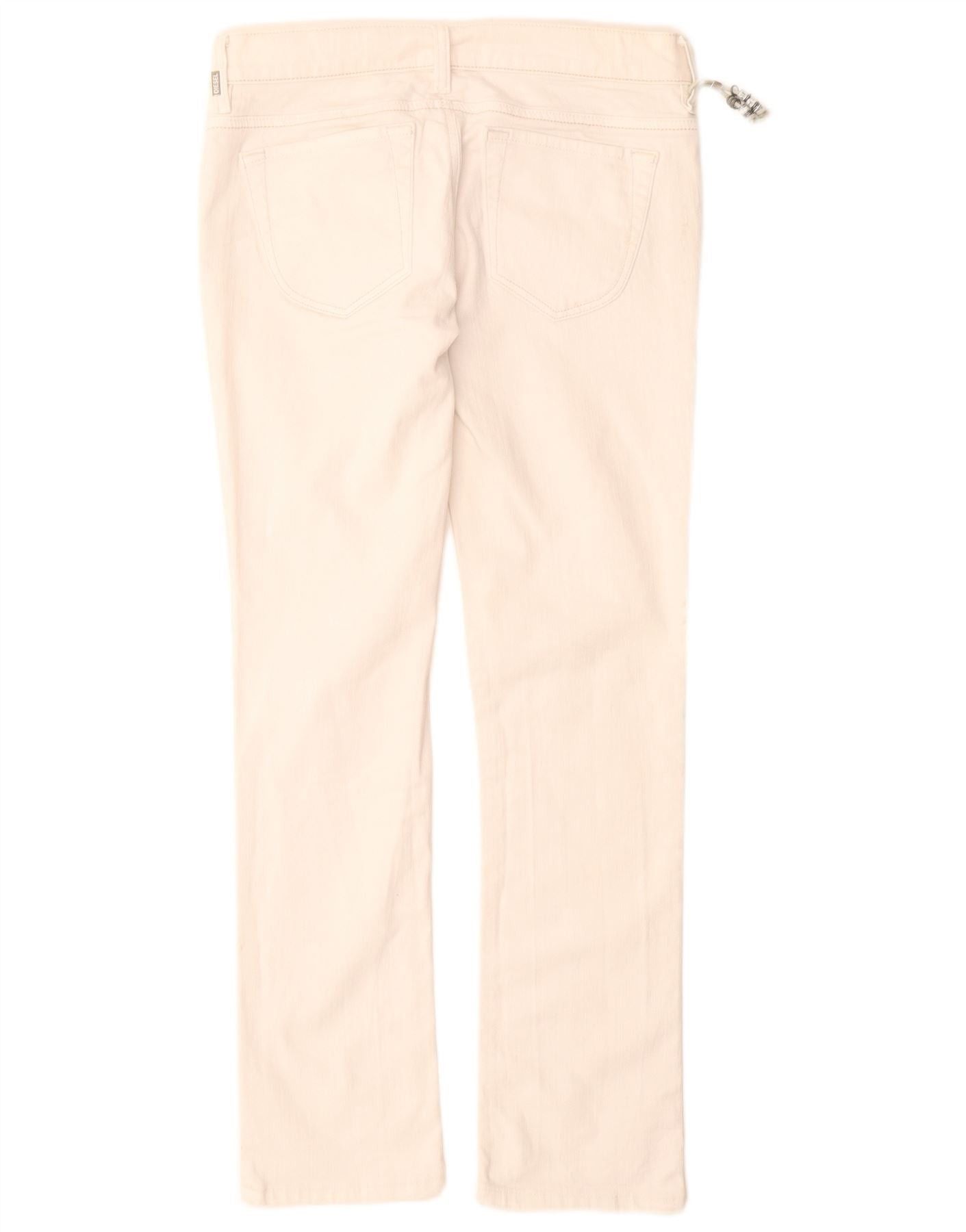 Diesel Womens Liv Slim Jeans W30 L30 White Cotton Size 42" / US 20 - 2 Thumbnail