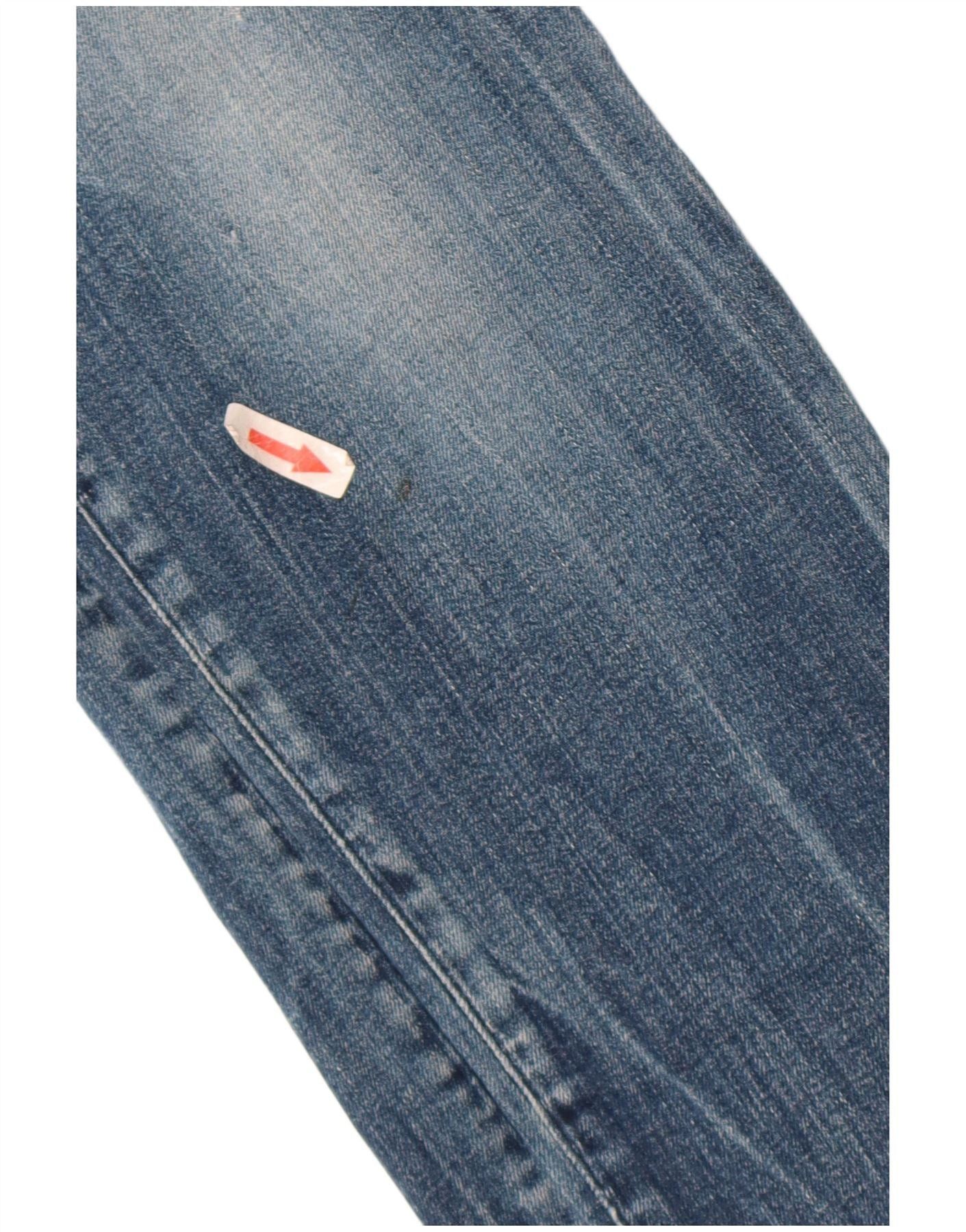 Diesel Womens Matic Distressed Slim Tapered Jeans W28 L34 Blue Cott Size 42" / US 20 - 3 Thumbnail