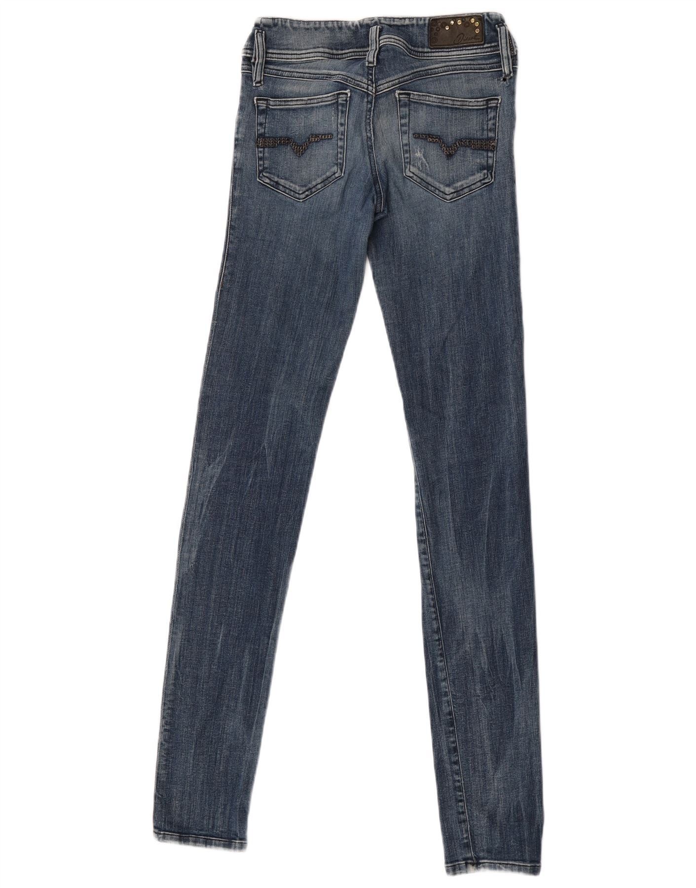 Diesel Womens Matic Distressed Slim Tapered Jeans W28 L34 Blue Cott Size 42" / US 20 - 2 Thumbnail