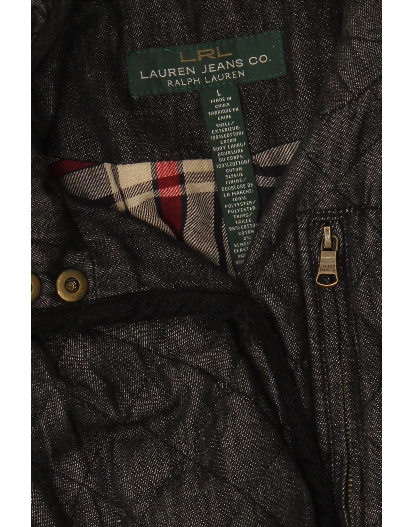 Ralph Lauren Womens Quilted Jacket UK 16 Large Grey Cotton Size M / US 6-8 / IT 42-44 - 3 Thumbnail