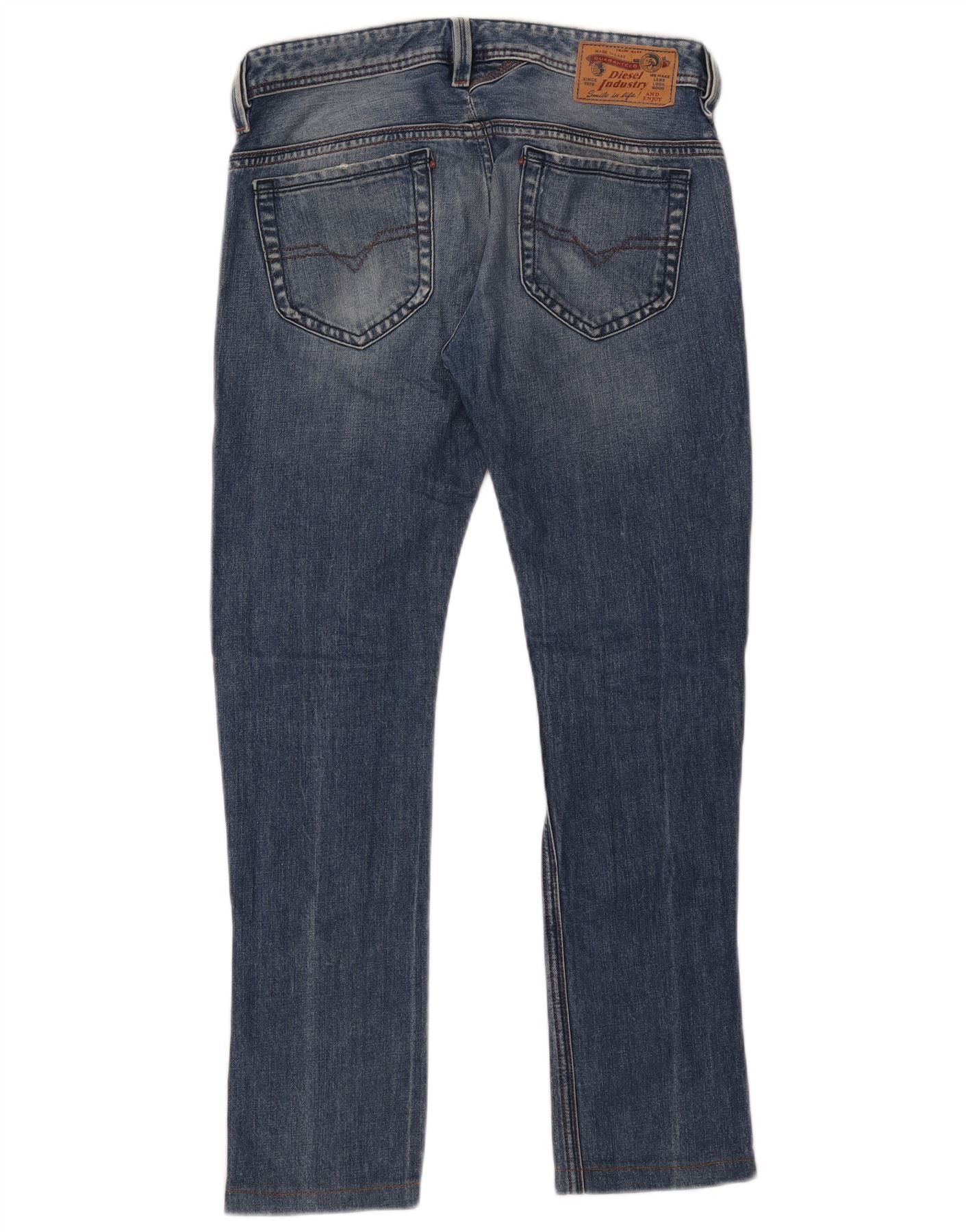 Diesel Mens Thanaz Slim Skinny Jeans W30 L32 Blue Cotton Size US 30 / EU 46 - 2 Thumbnail