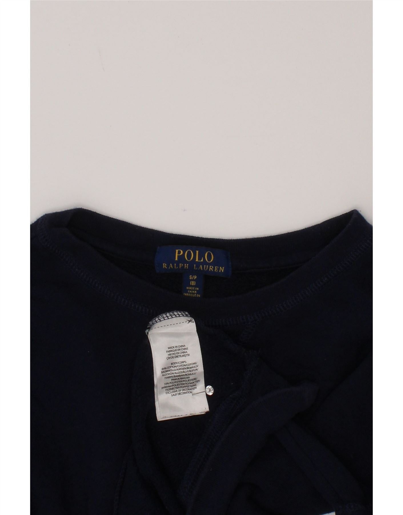 Polo Ralph Lauren Boys Sweatshirt Jumper 7-8 Years Small Navy Blue Cotton Size ONE SIZE - 3 Thumbnail