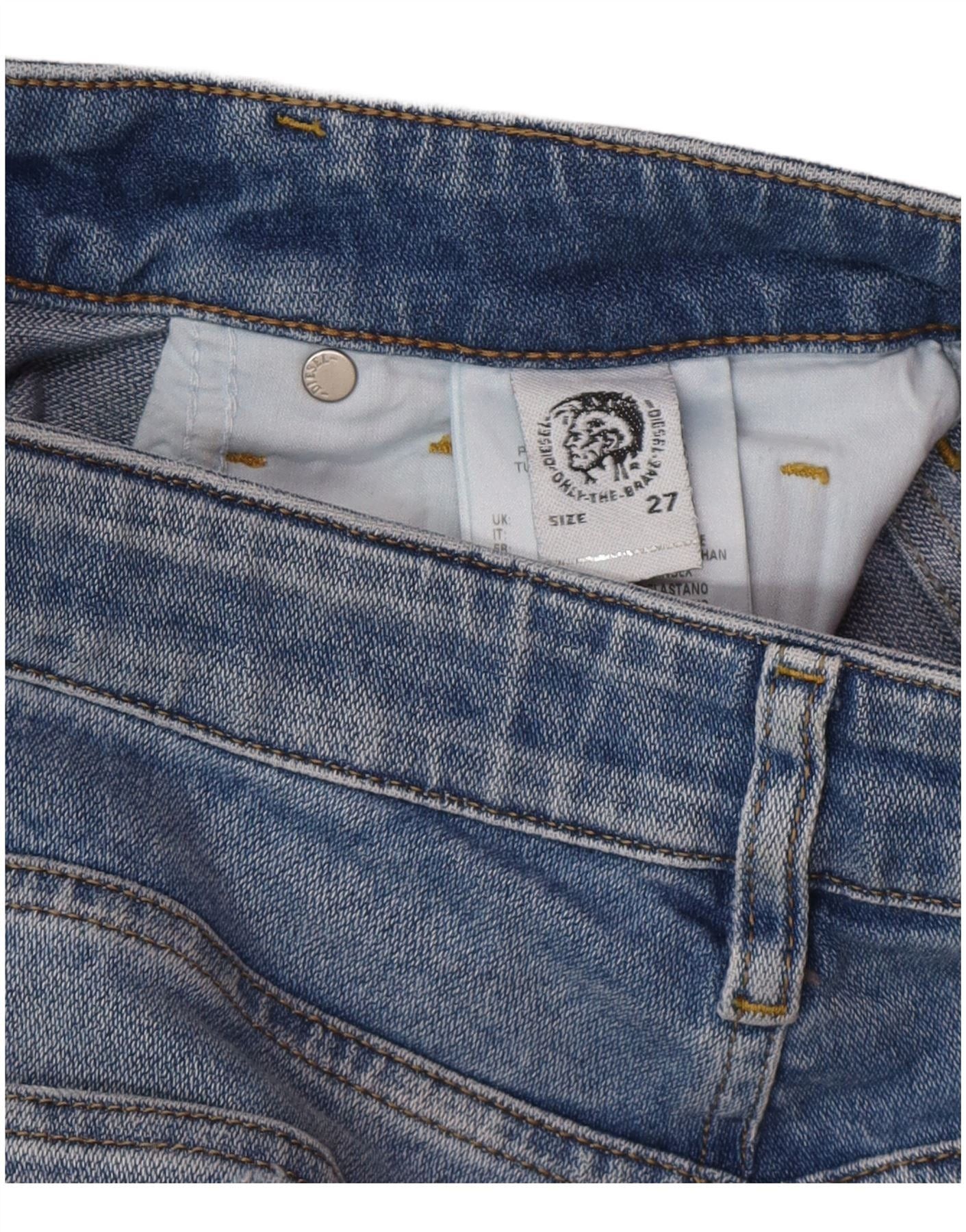 Diesel Mens Slim Jeans W27 L32 Blue Cotton Size US 27 - 3 Thumbnail