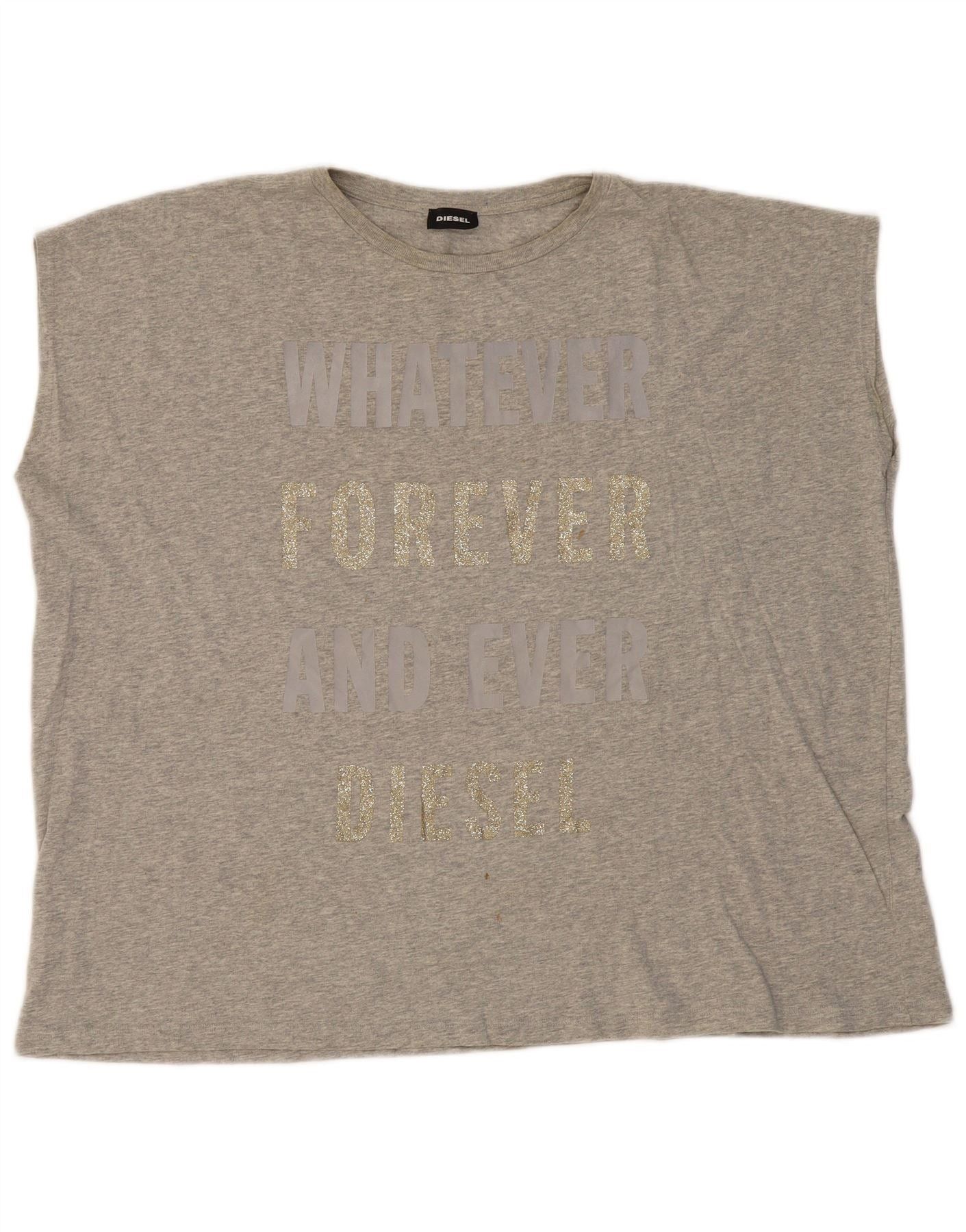 Diesel Womens Overd Blouse Top UK 14 Large Grey Size XXL / US 16-18 / IT 52-54 - 2 Thumbnail