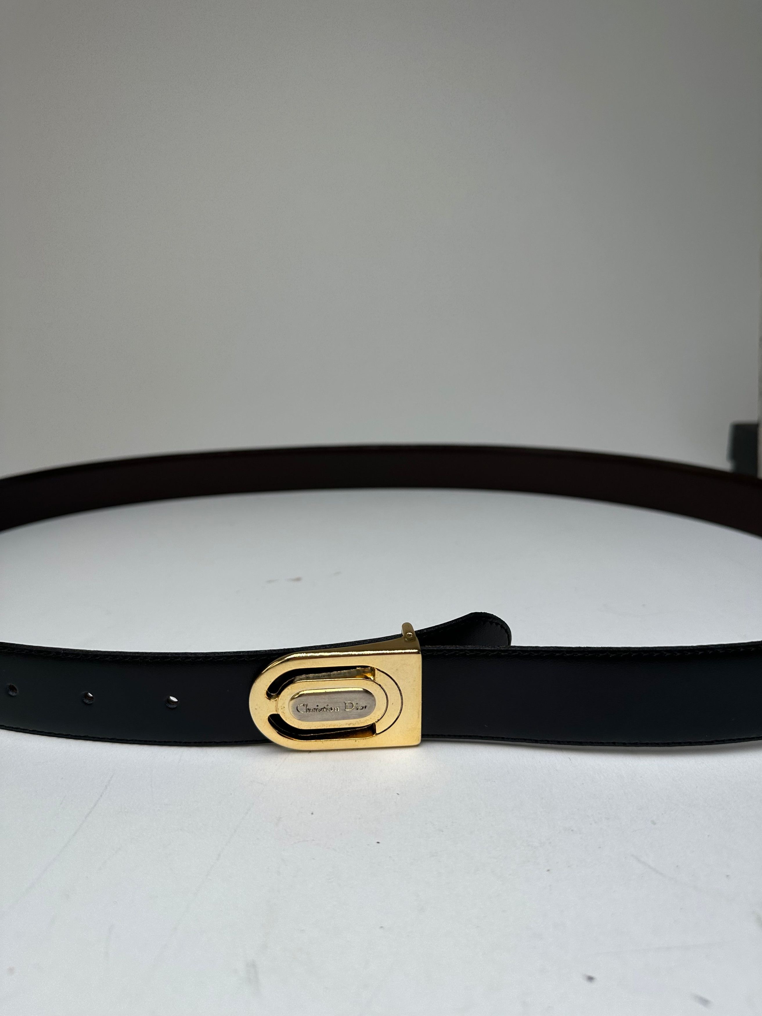 Dior Vintage Reversible Leather Belt Set Black Brown Size ONE SIZE - 4 Thumbnail
