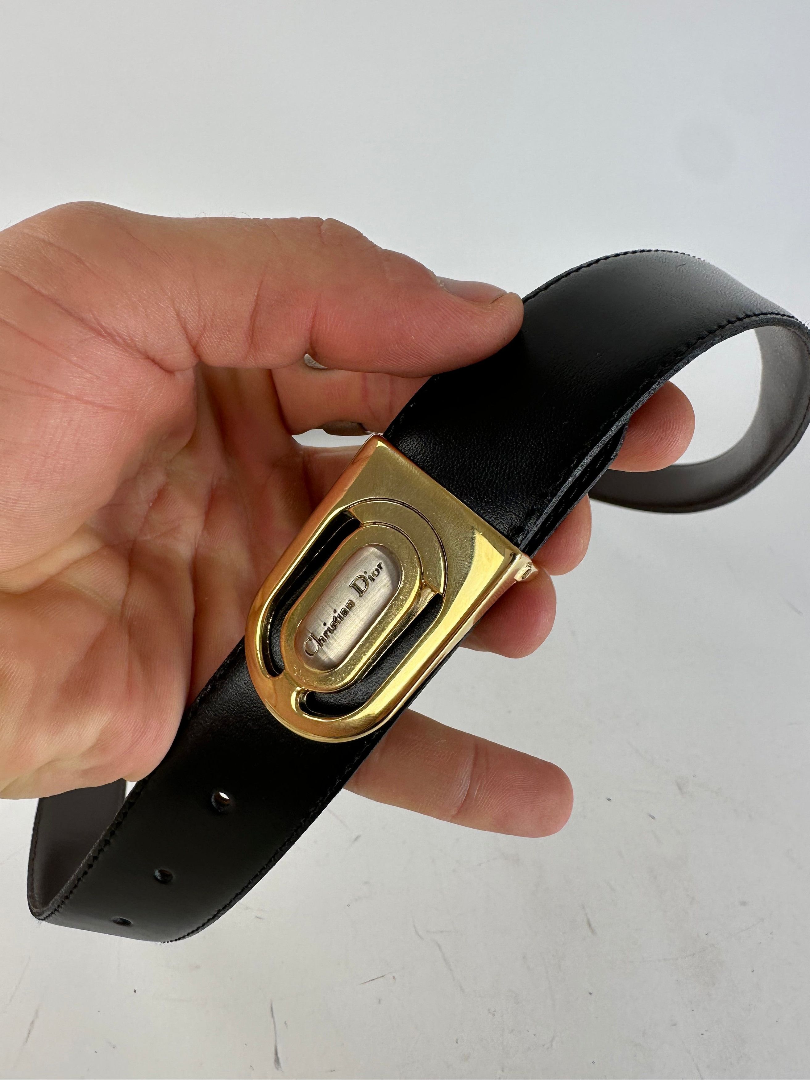 Dior Vintage Reversible Leather Belt Set Black Brown Size ONE SIZE - 7 Thumbnail