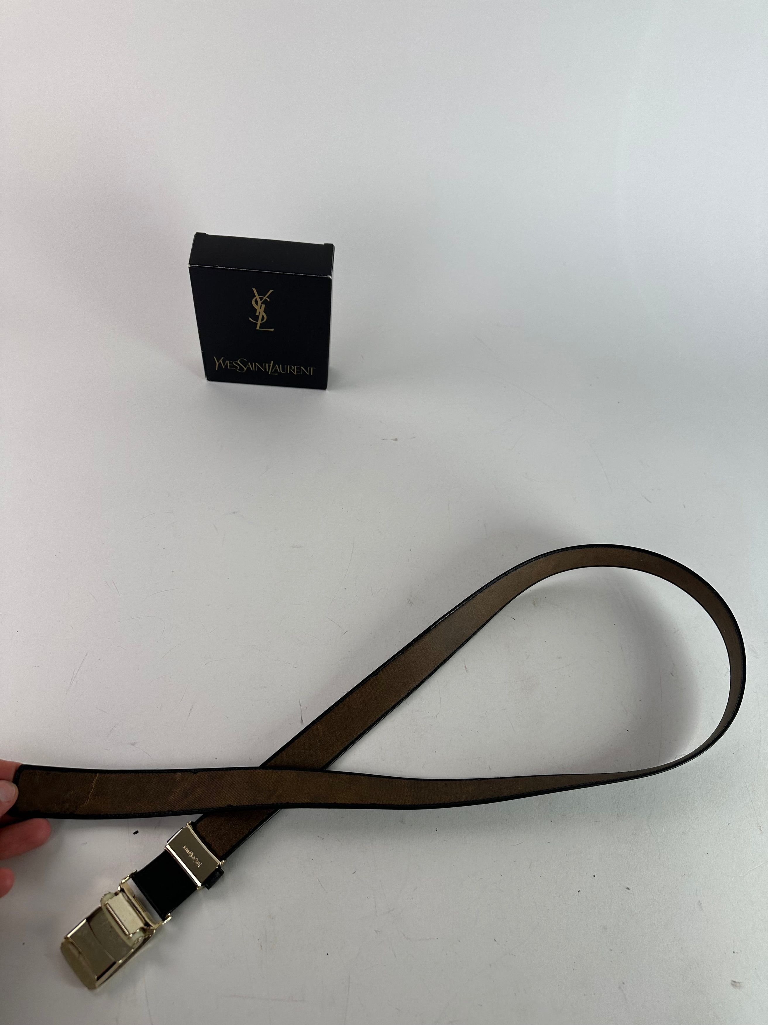 Other Vintage Yves Saint Laurent Snake Emblossed Leather Belt Blac Size ONE SIZE - 8 Thumbnail