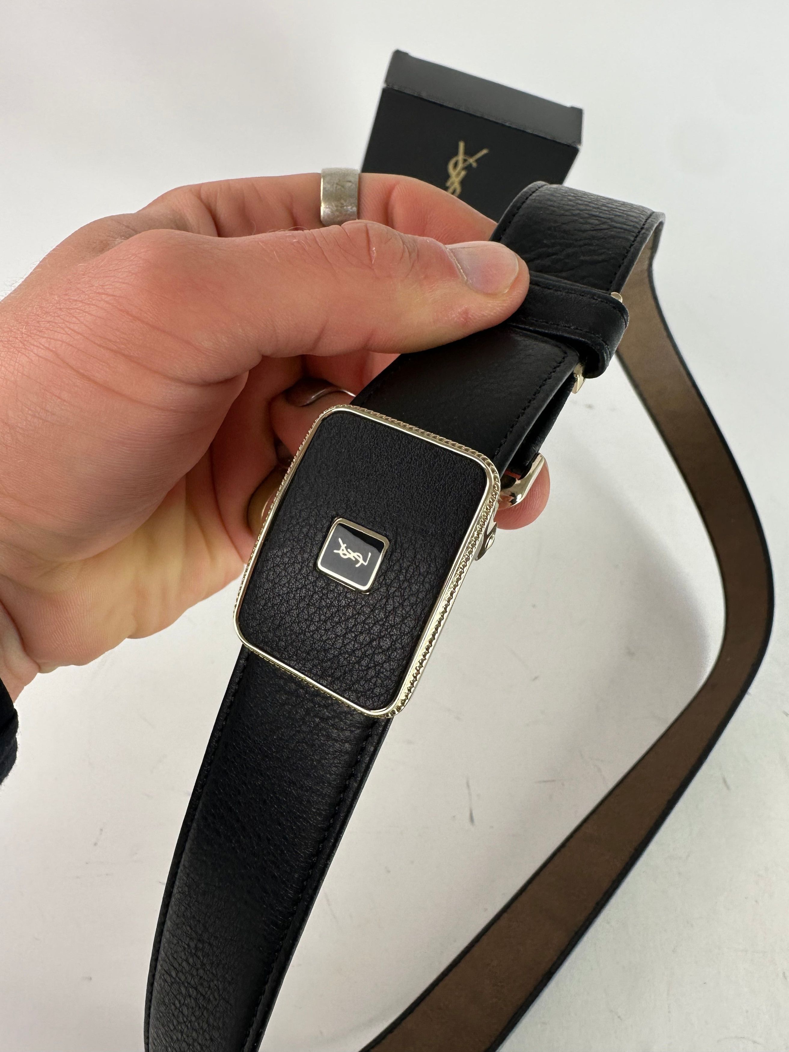 Other Vintage Yves Saint Laurent Snake Emblossed Leather Belt Blac Size ONE SIZE - 4 Thumbnail