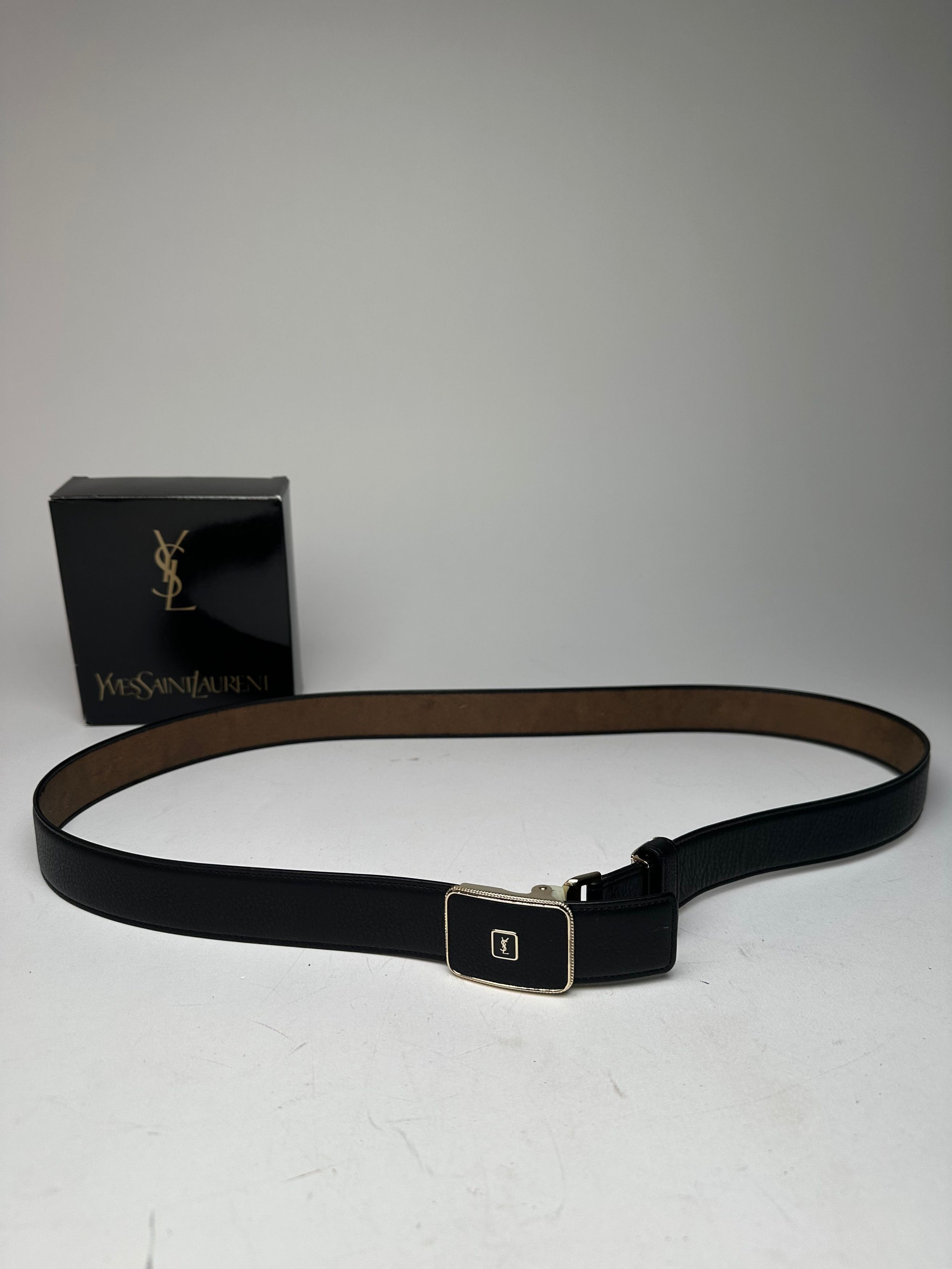 Other Vintage Yves Saint Laurent Snake Emblossed Leather Belt Blac Size ONE SIZE - 7 Thumbnail