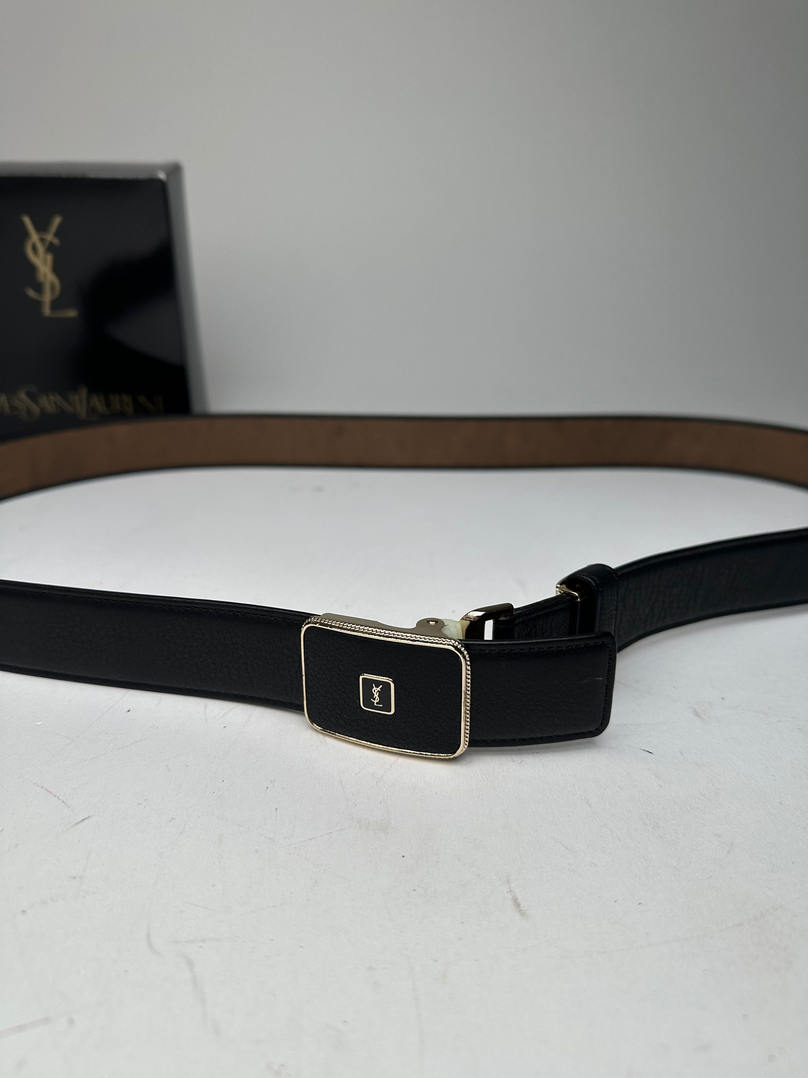 Other Vintage Yves Saint Laurent Snake Emblossed Leather Belt Blac Size ONE SIZE - 2 Thumbnail