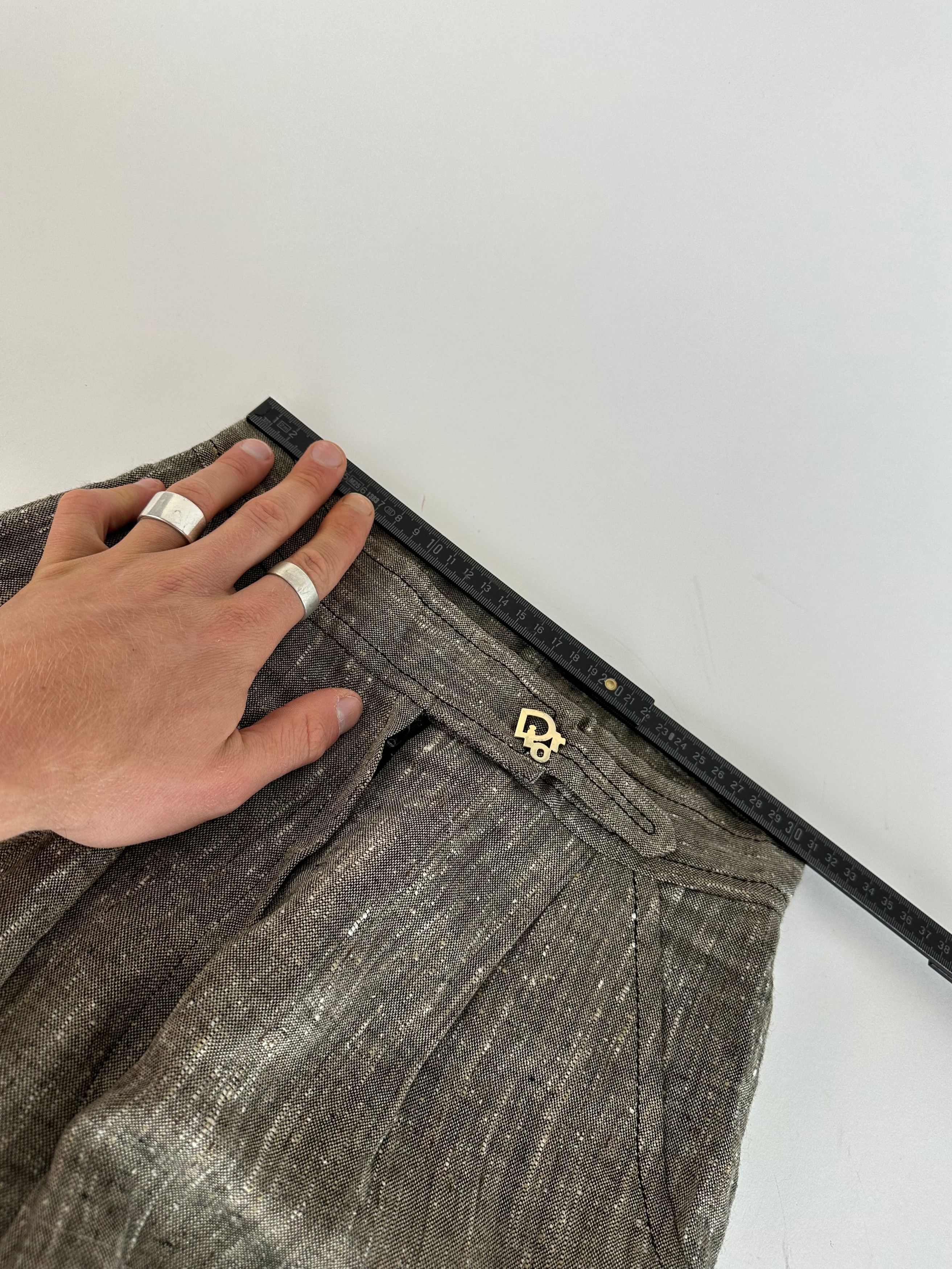 Dior Vintage Wool Pants M Grey Brown Size 27" / US 4 / IT 40 - 7 Thumbnail