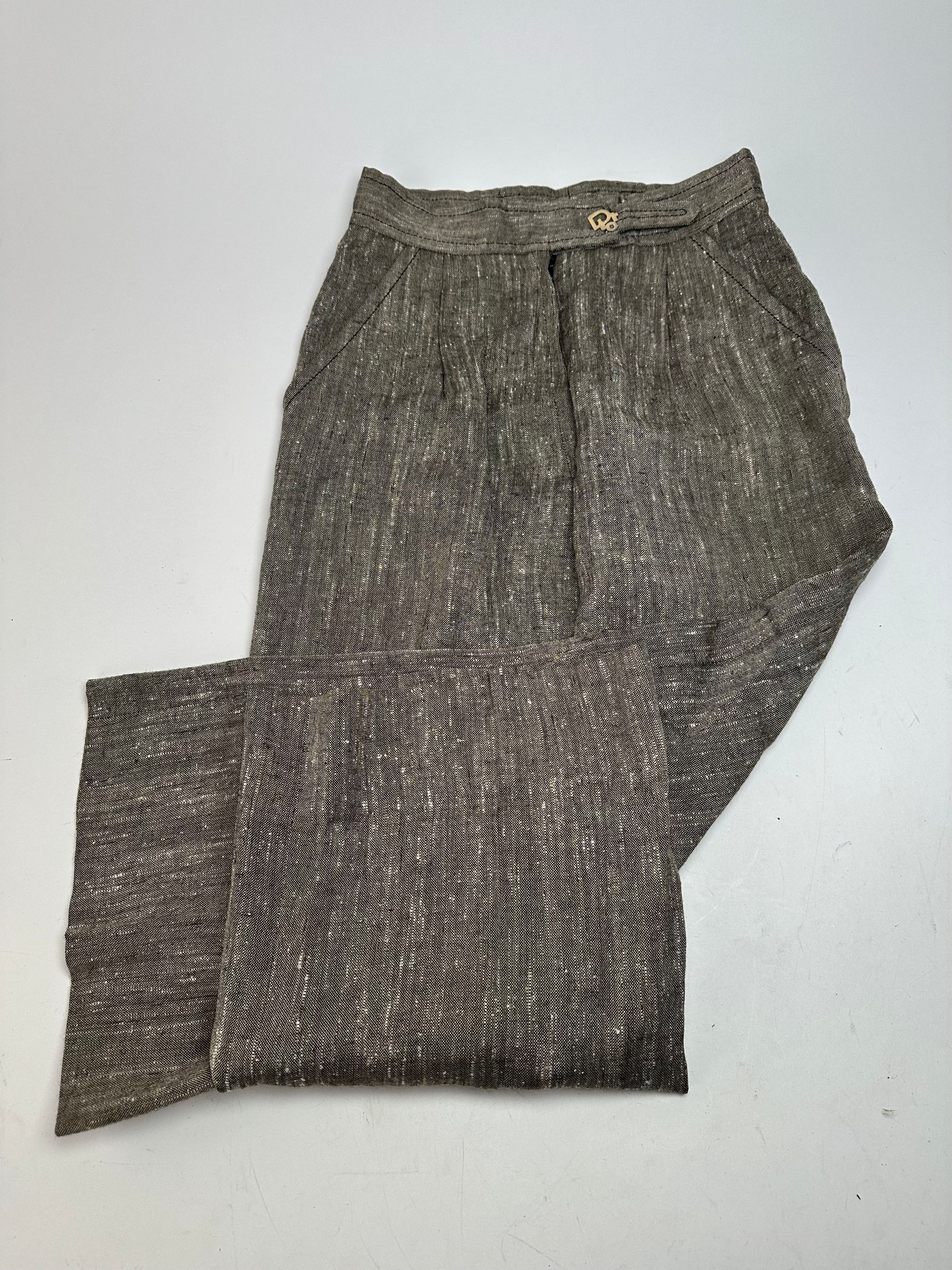 Dior Vintage Wool Pants M Grey Brown Size 27" / US 4 / IT 40 - 11 Thumbnail