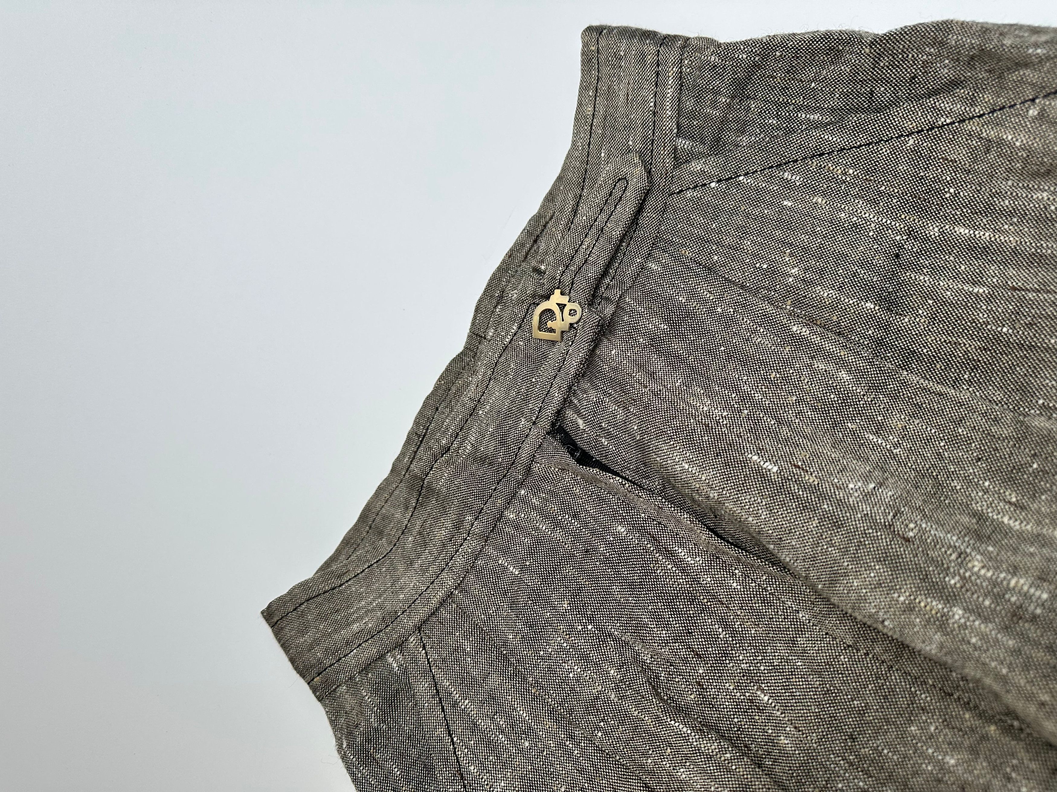 Dior Vintage Wool Pants M Grey Brown Size 27" / US 4 / IT 40 - 2 Thumbnail