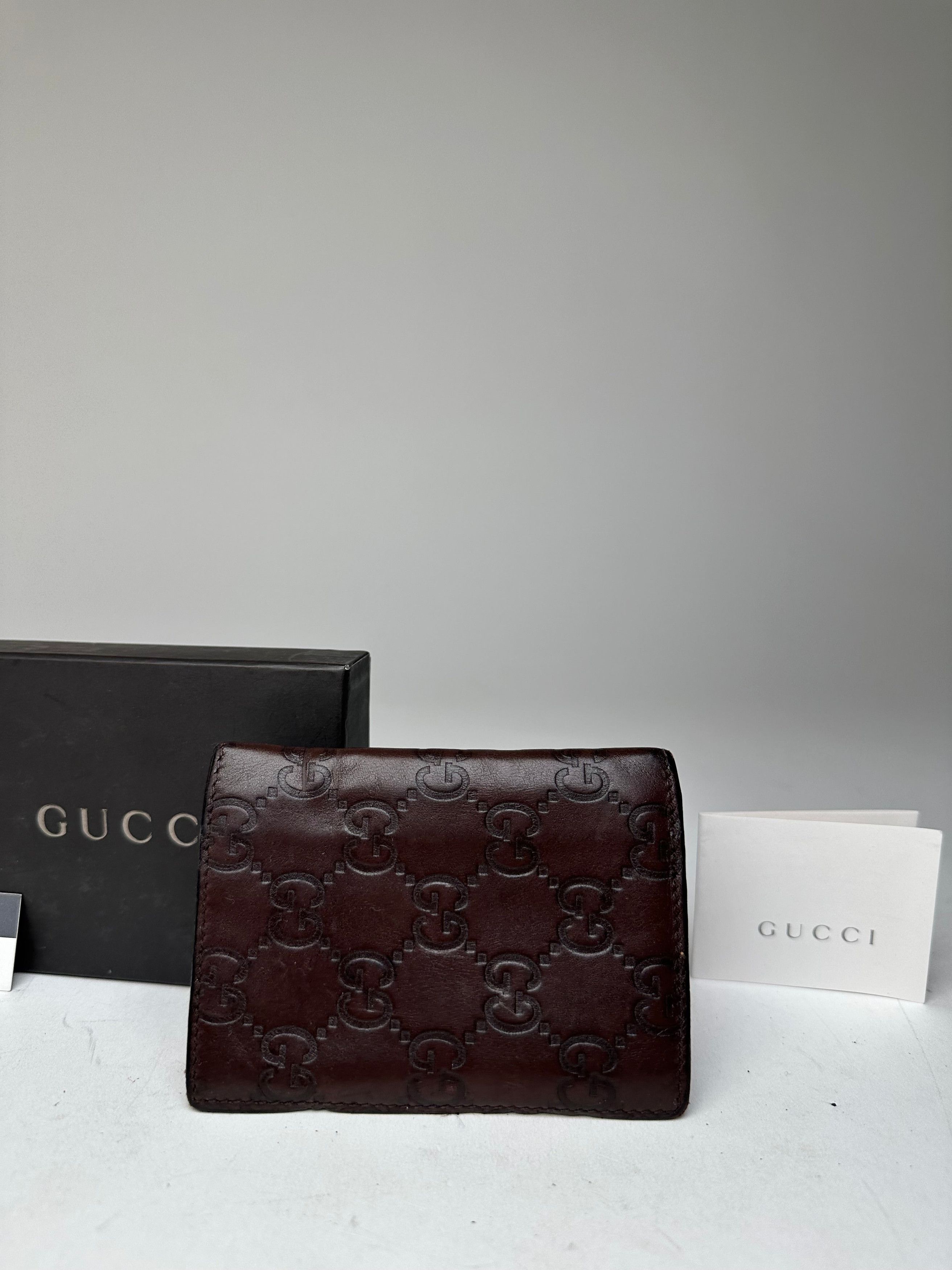 Gucci Vintage Monogram Leather Card Holder Brown Size ONE SIZE - 6 Thumbnail