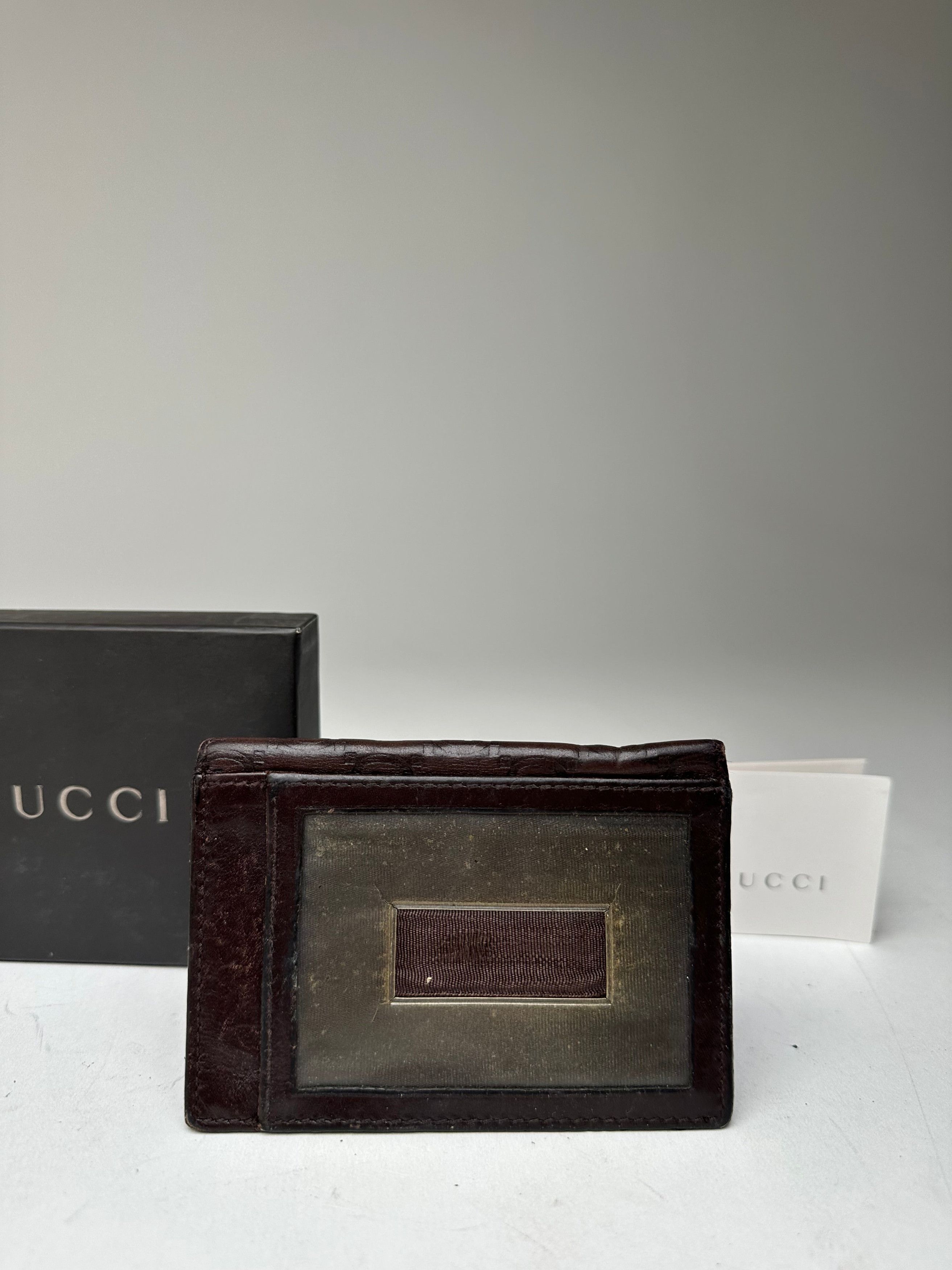Gucci Vintage Monogram Leather Card Holder Brown Size ONE SIZE - 8 Thumbnail