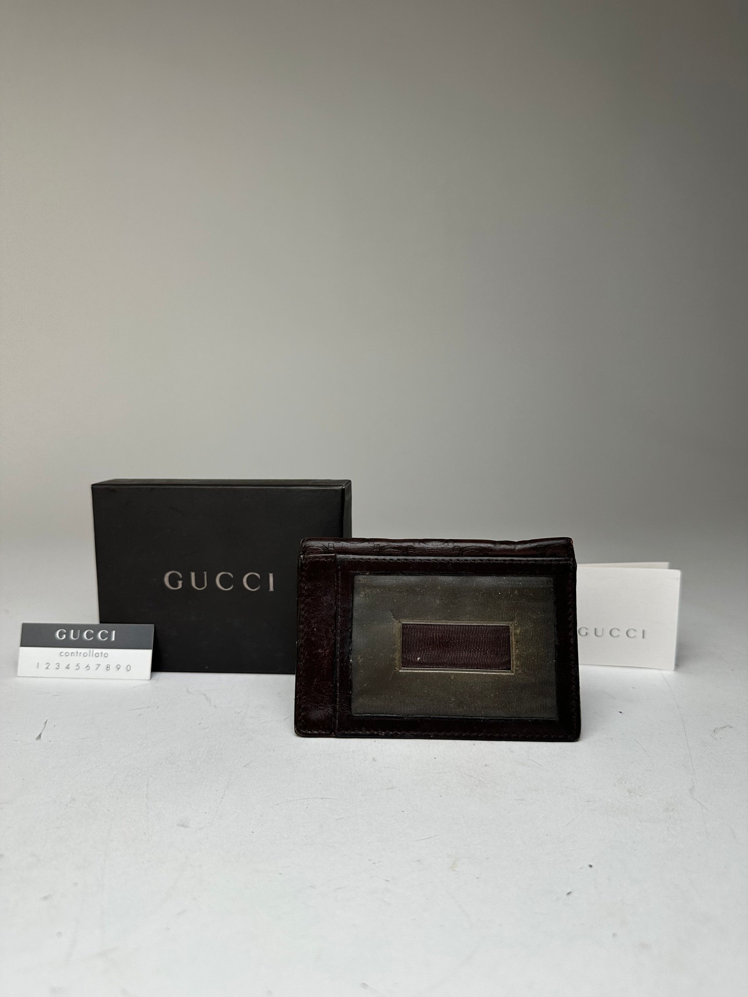Gucci Vintage Monogram Leather Card Holder Brown Size ONE SIZE - 2 Thumbnail