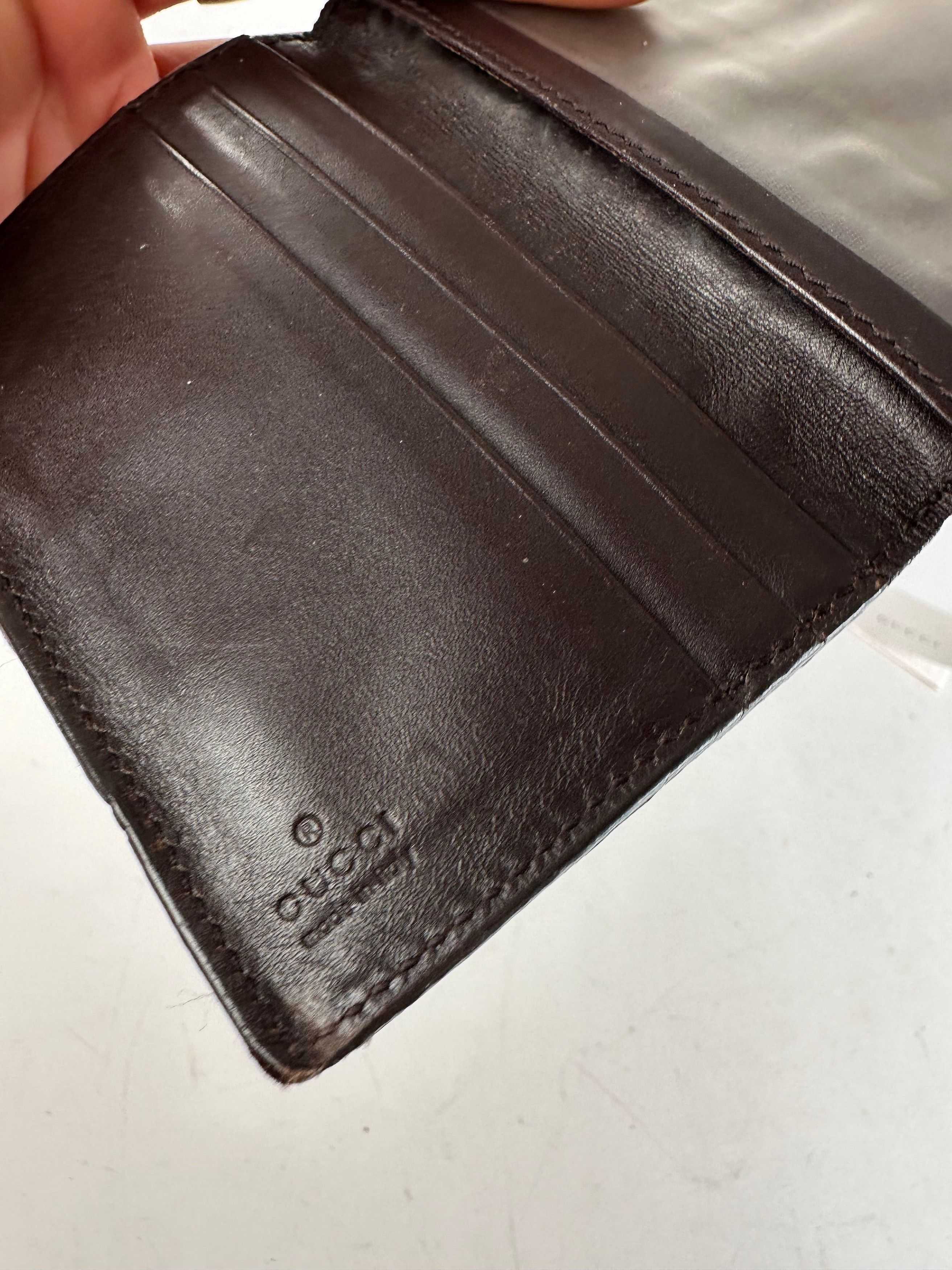 Gucci Vintage Monogram Leather Card Holder Brown Size ONE SIZE - 7 Thumbnail