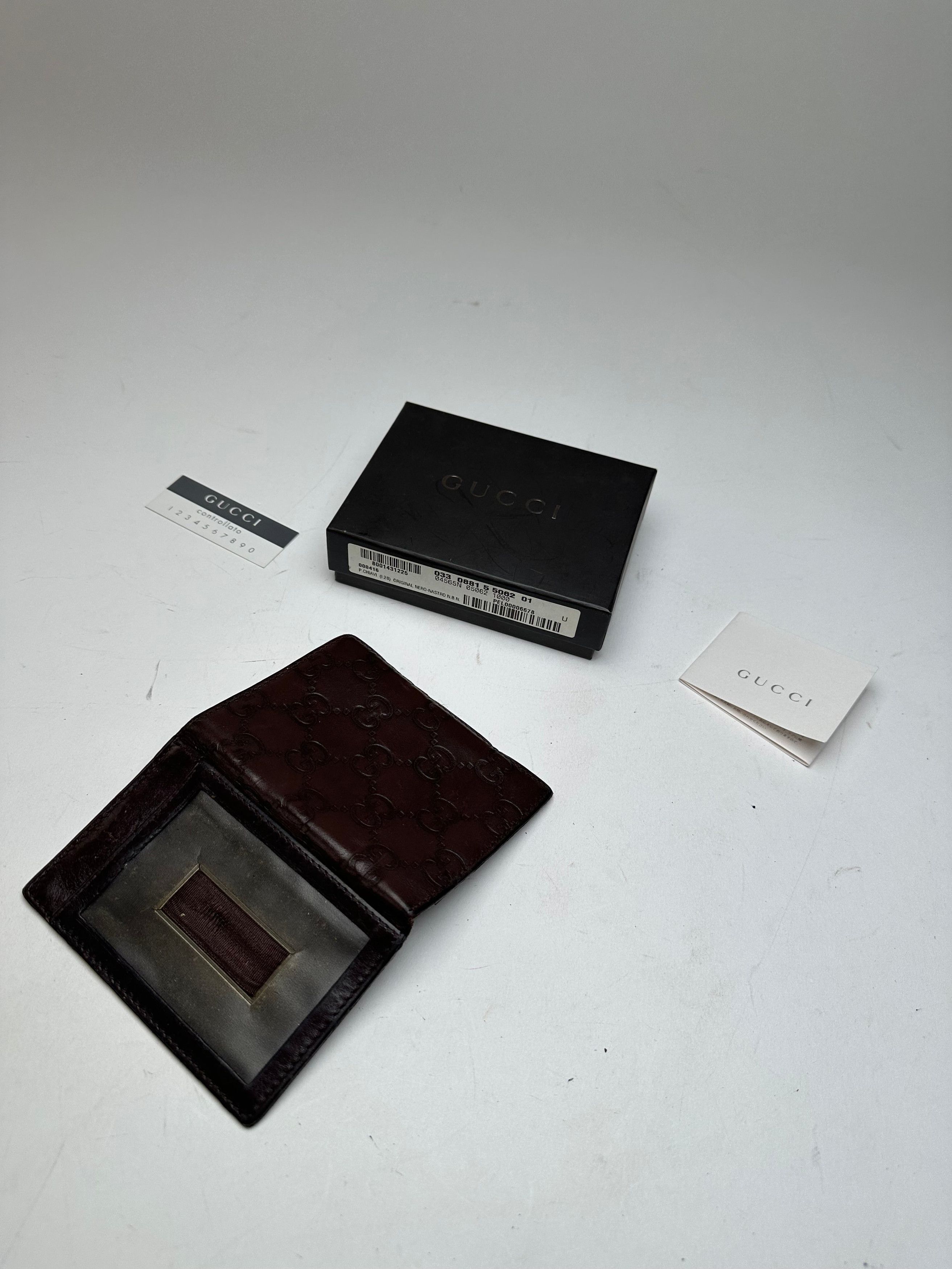 Gucci Vintage Monogram Leather Card Holder Brown Size ONE SIZE - 4 Thumbnail