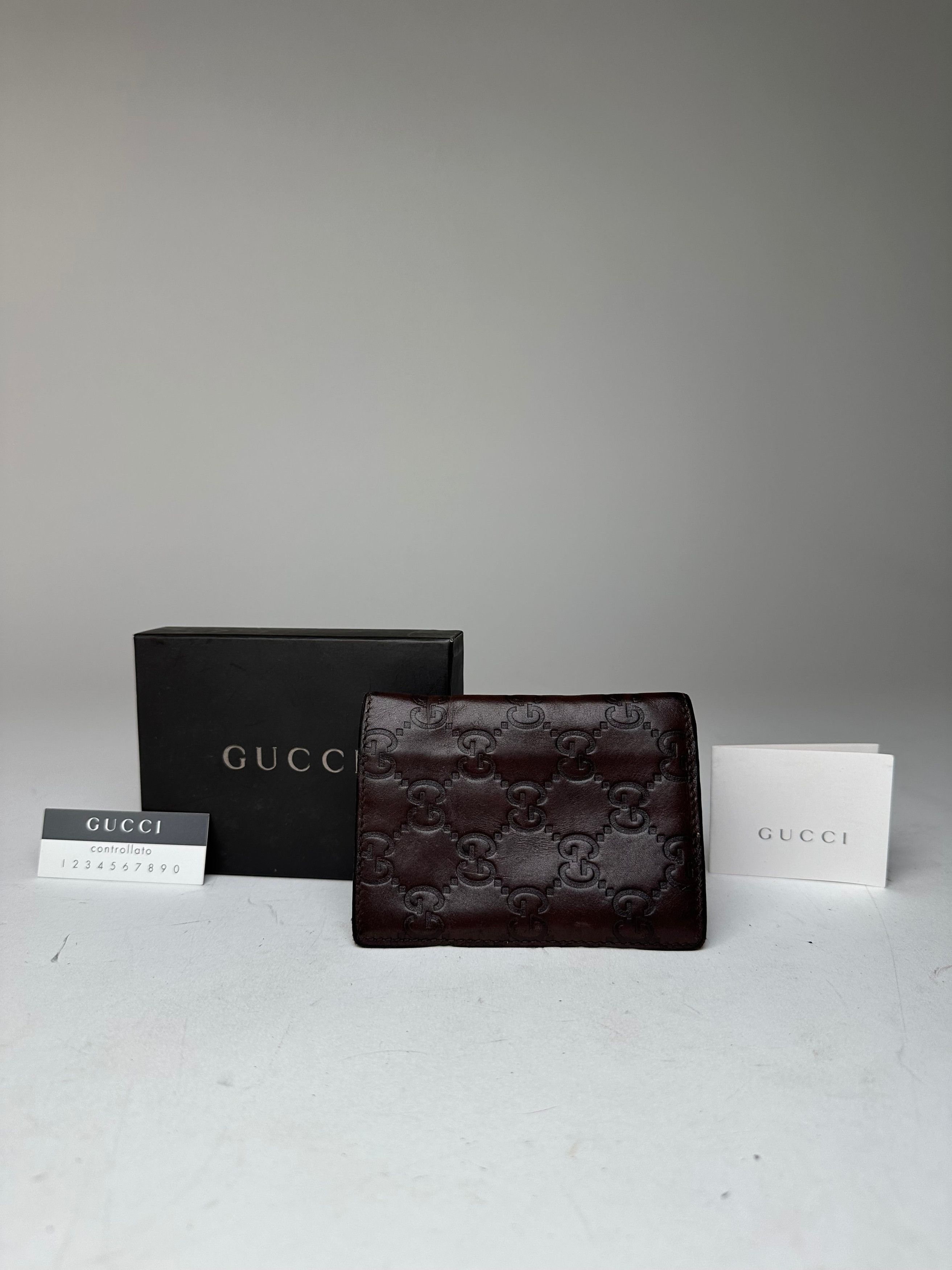 Gucci Vintage Monogram Leather Card Holder Brown Size ONE SIZE - 12 Thumbnail