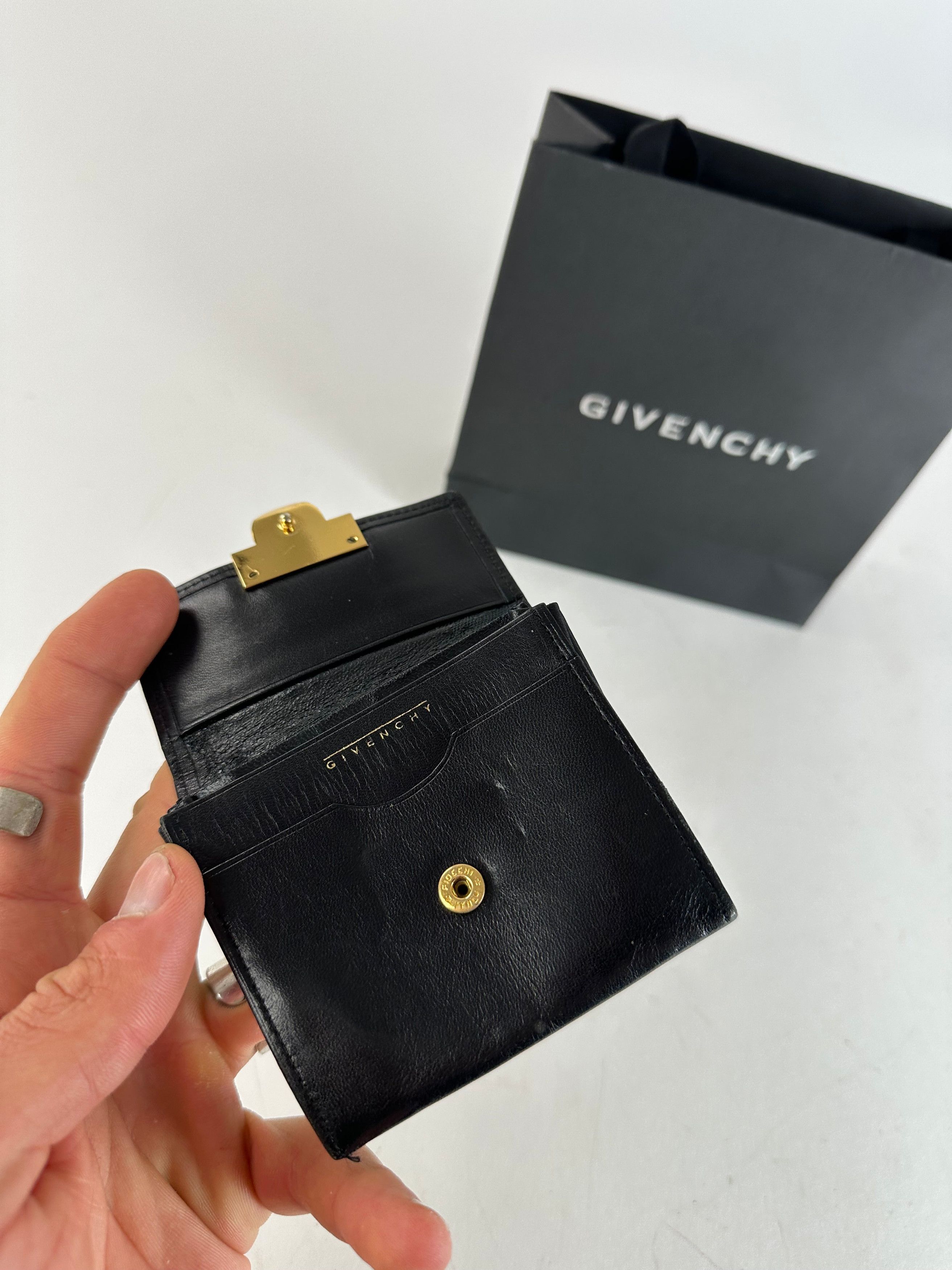 Givenchy Vintage Leather Card Holder / Purse Black Size ONE SIZE - 4 Thumbnail