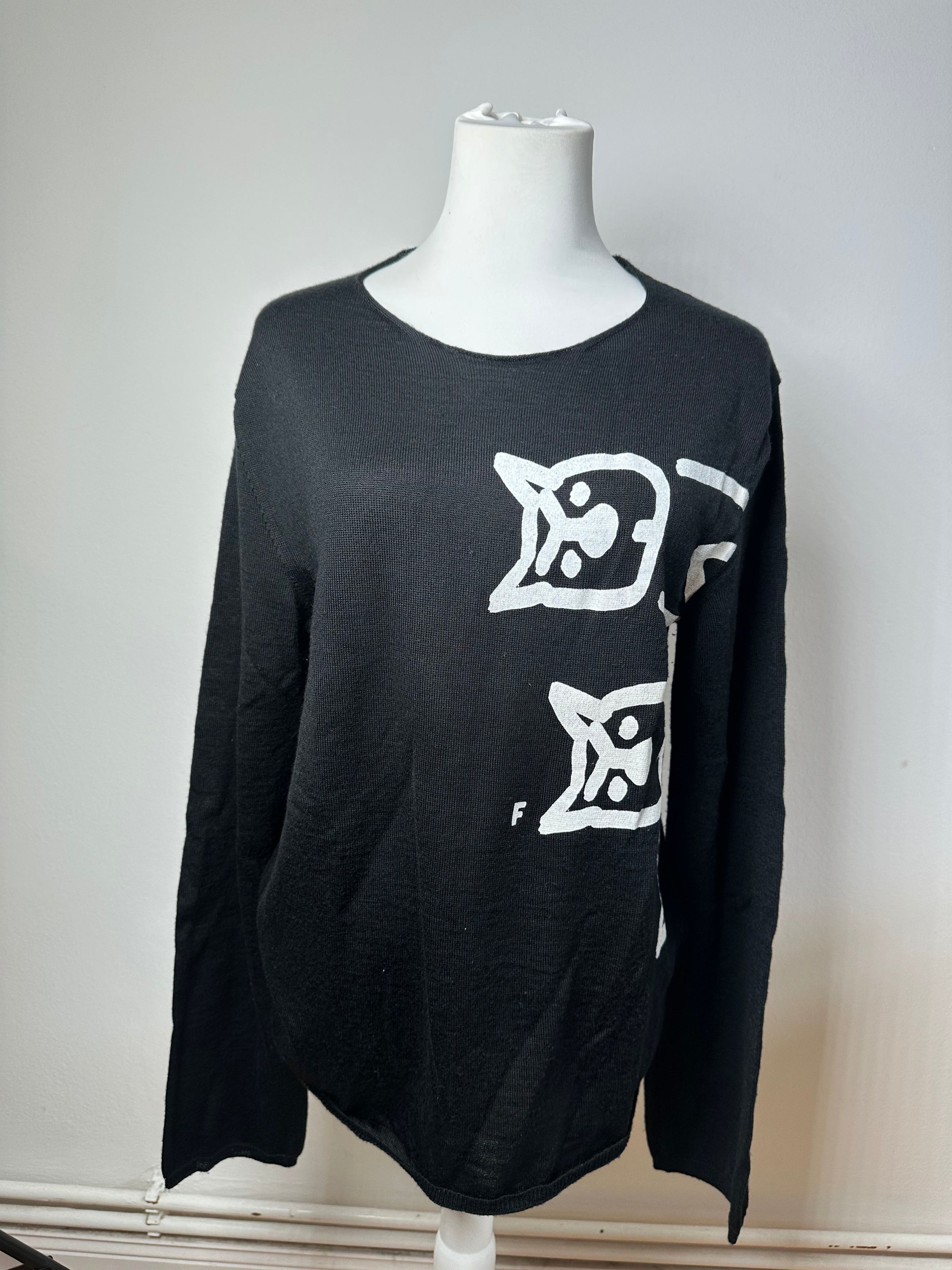 Comme des Garcons Vintage Comme Des Garçons Wool Crewneck Black white M Size S / US 4 / IT 40 - 13 Thumbnail