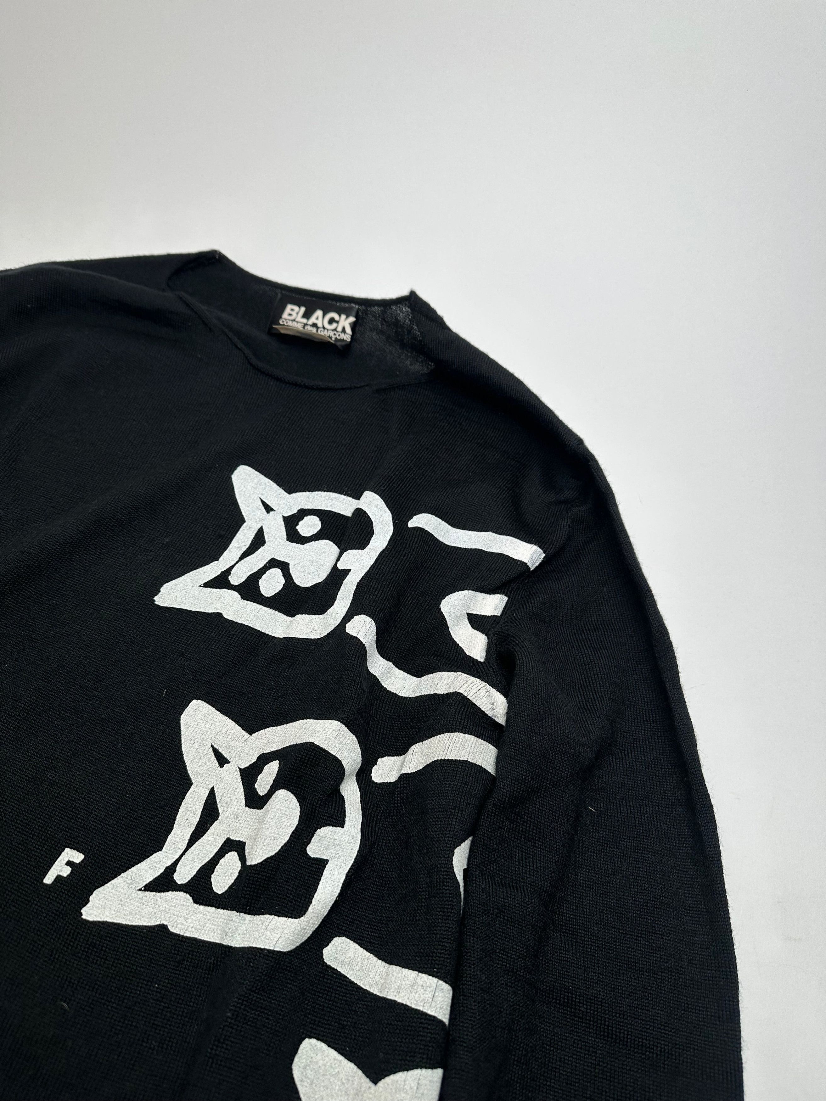 Comme des Garcons Vintage Comme Des Garçons Wool Crewneck Black white M Size S / US 4 / IT 40 - 6 Thumbnail