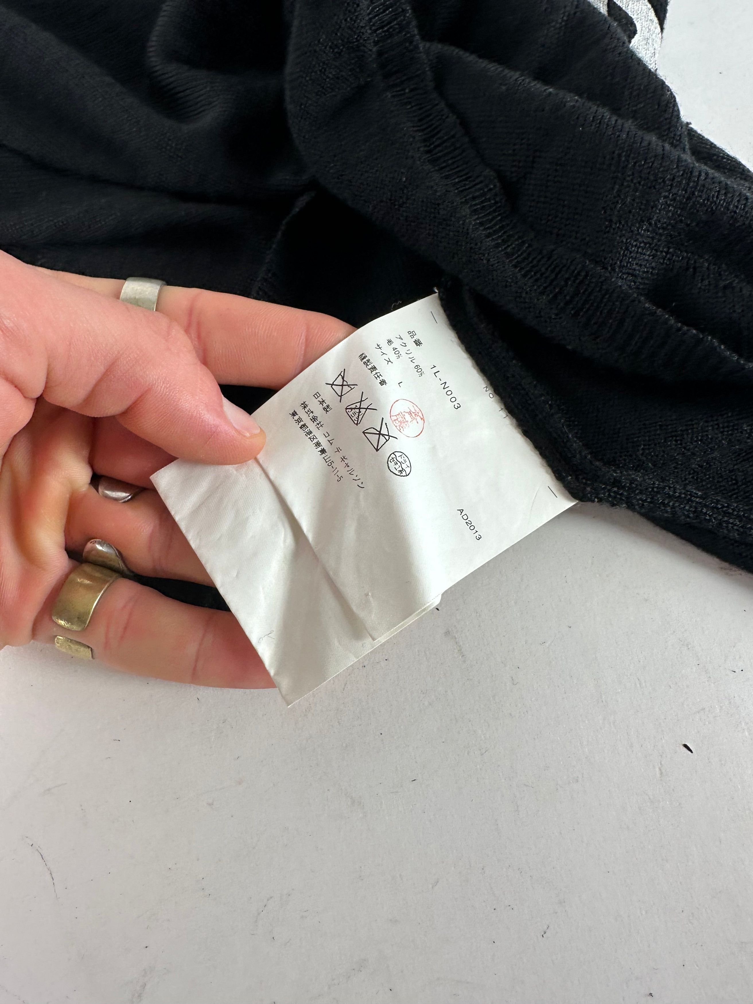 Comme des Garcons Vintage Comme Des Garçons Wool Crewneck Black white M Size S / US 4 / IT 40 - 8 Thumbnail