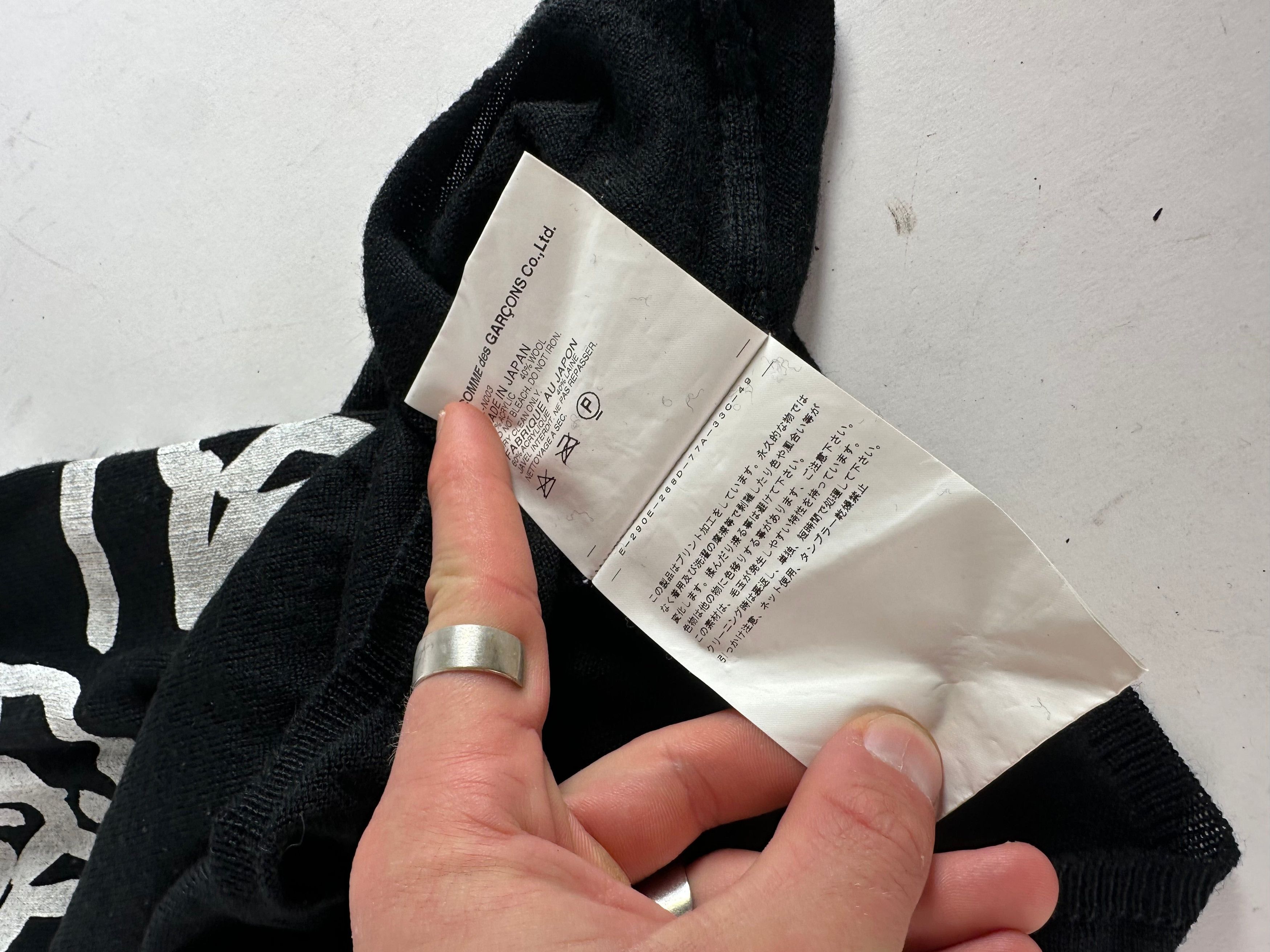 Comme des Garcons Vintage Comme Des Garçons Wool Crewneck Black white M Size S / US 4 / IT 40 - 9 Thumbnail