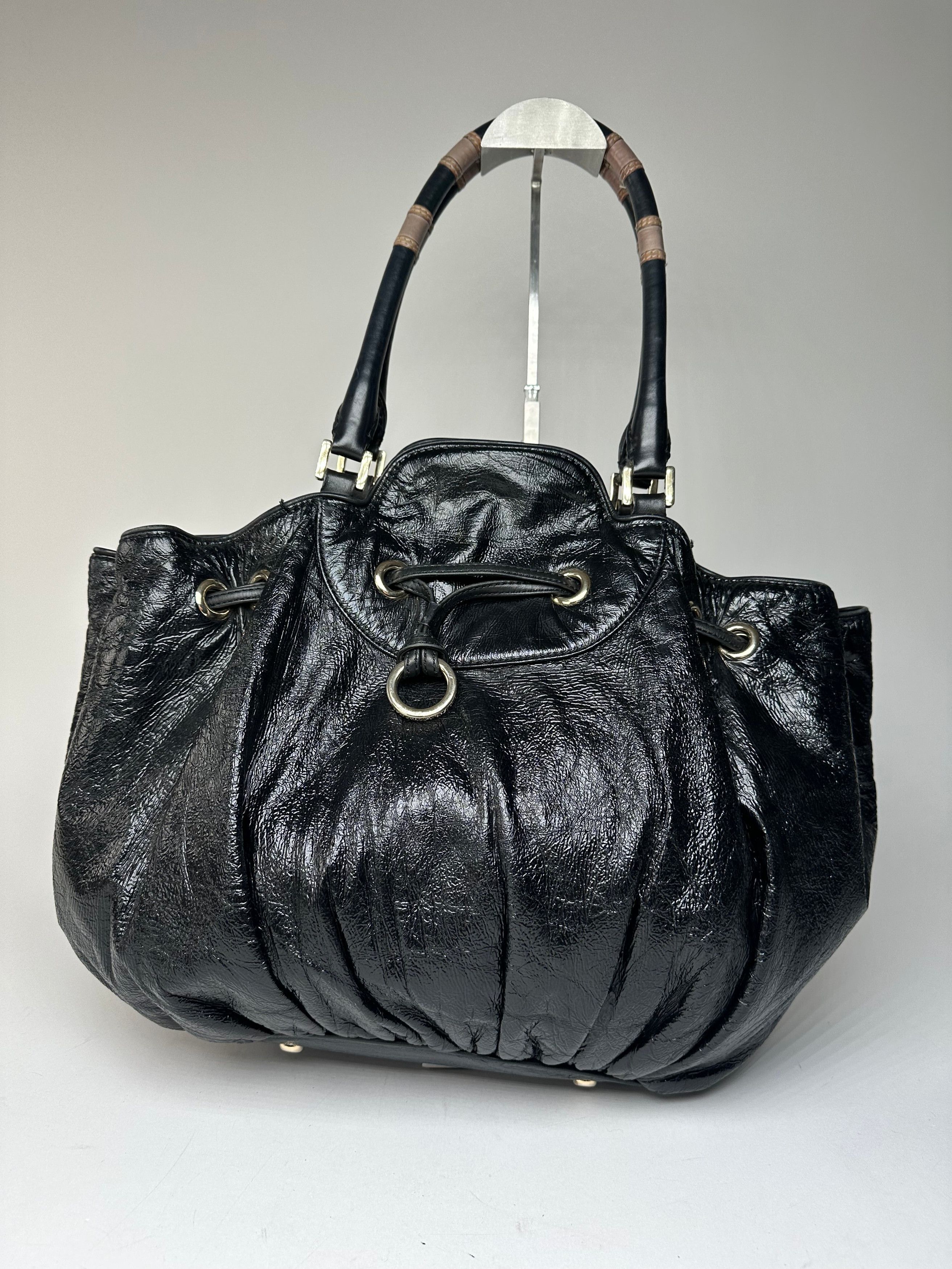 Emilio Pucci Vintage Patent Leather Handbag Black Size ONE SIZE - 2 Thumbnail