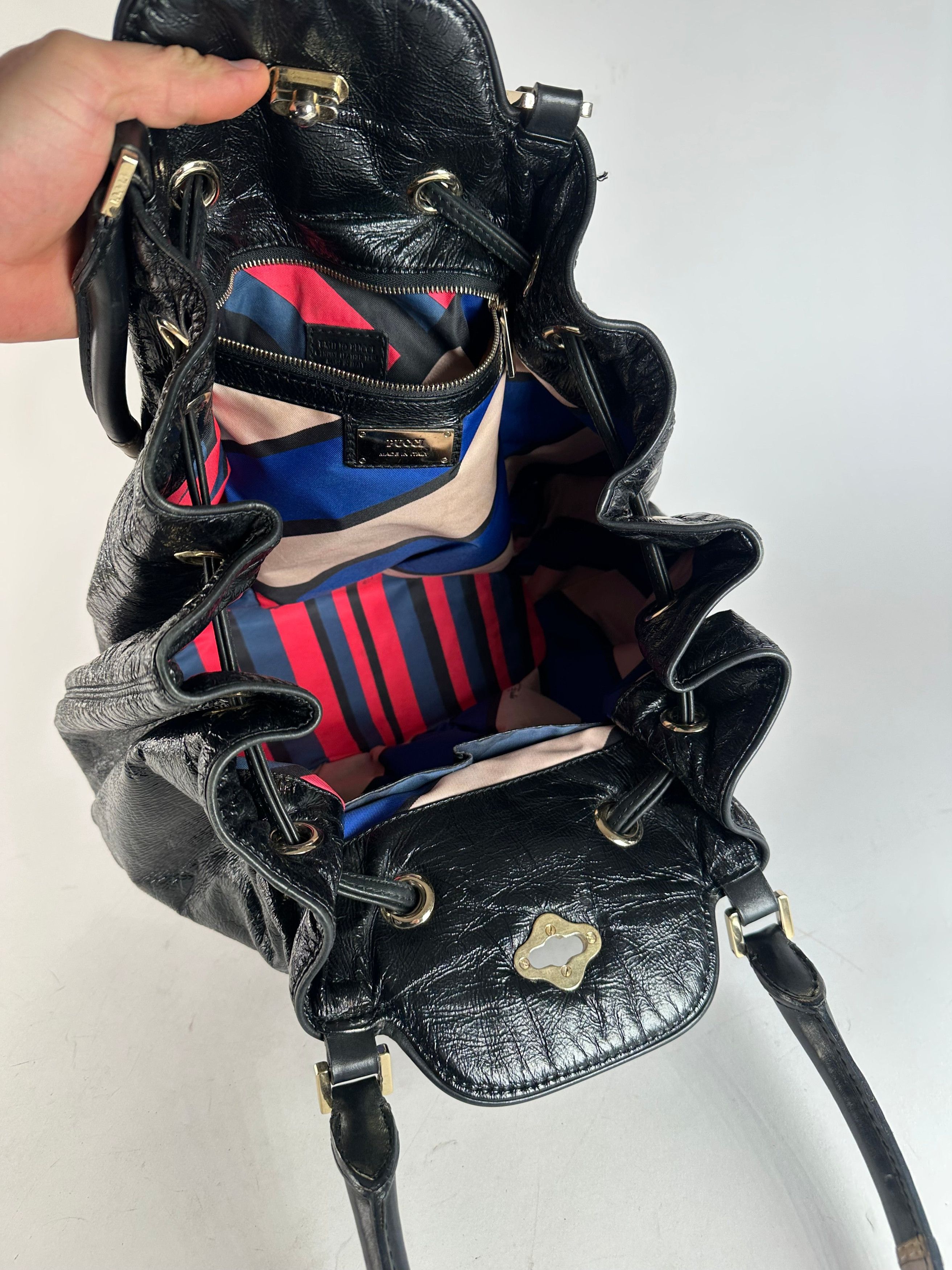 Emilio Pucci Vintage Patent Leather Handbag Black Size ONE SIZE - 5 Thumbnail