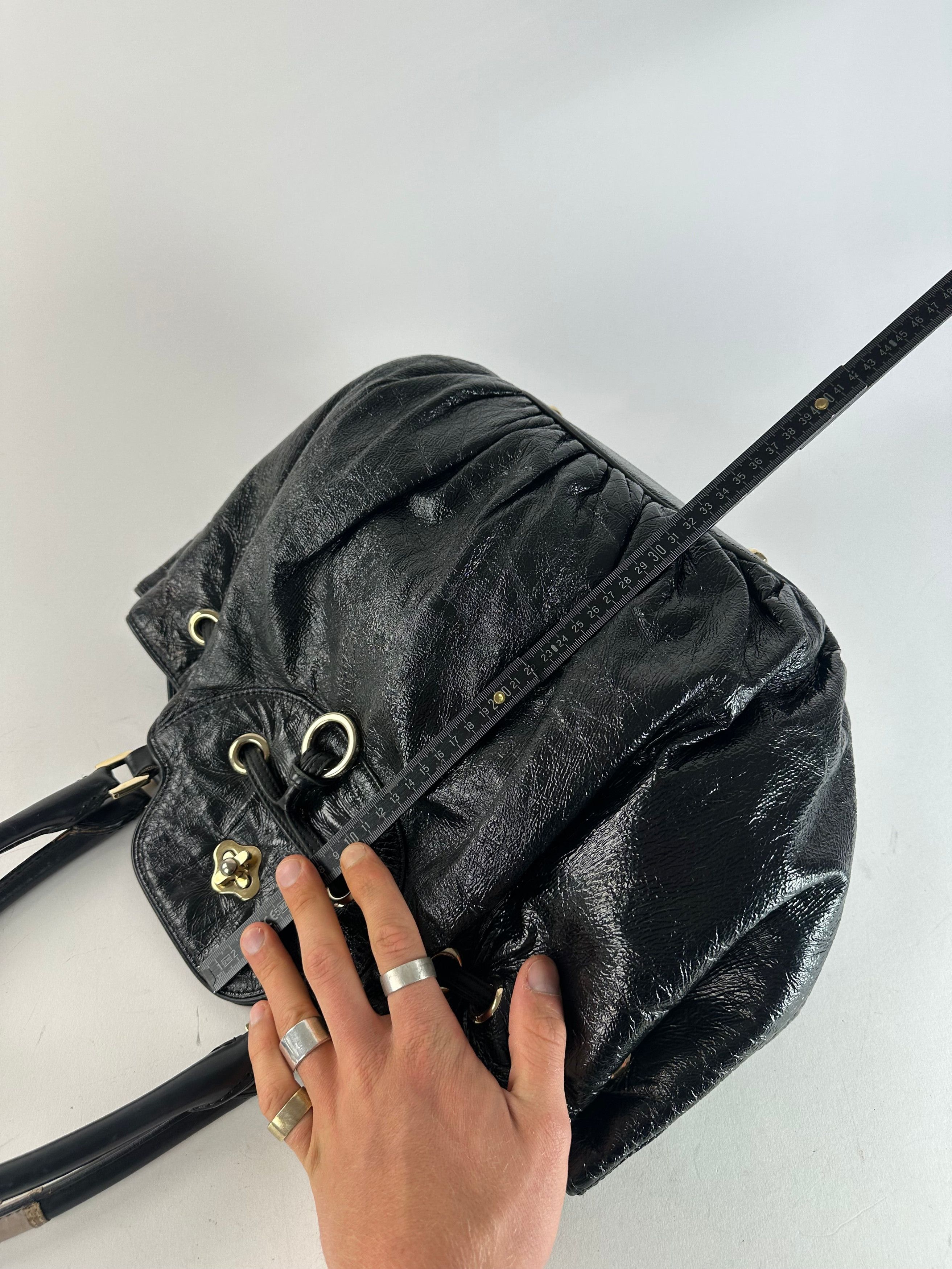 Emilio Pucci Vintage Patent Leather Handbag Black Size ONE SIZE - 10 Thumbnail