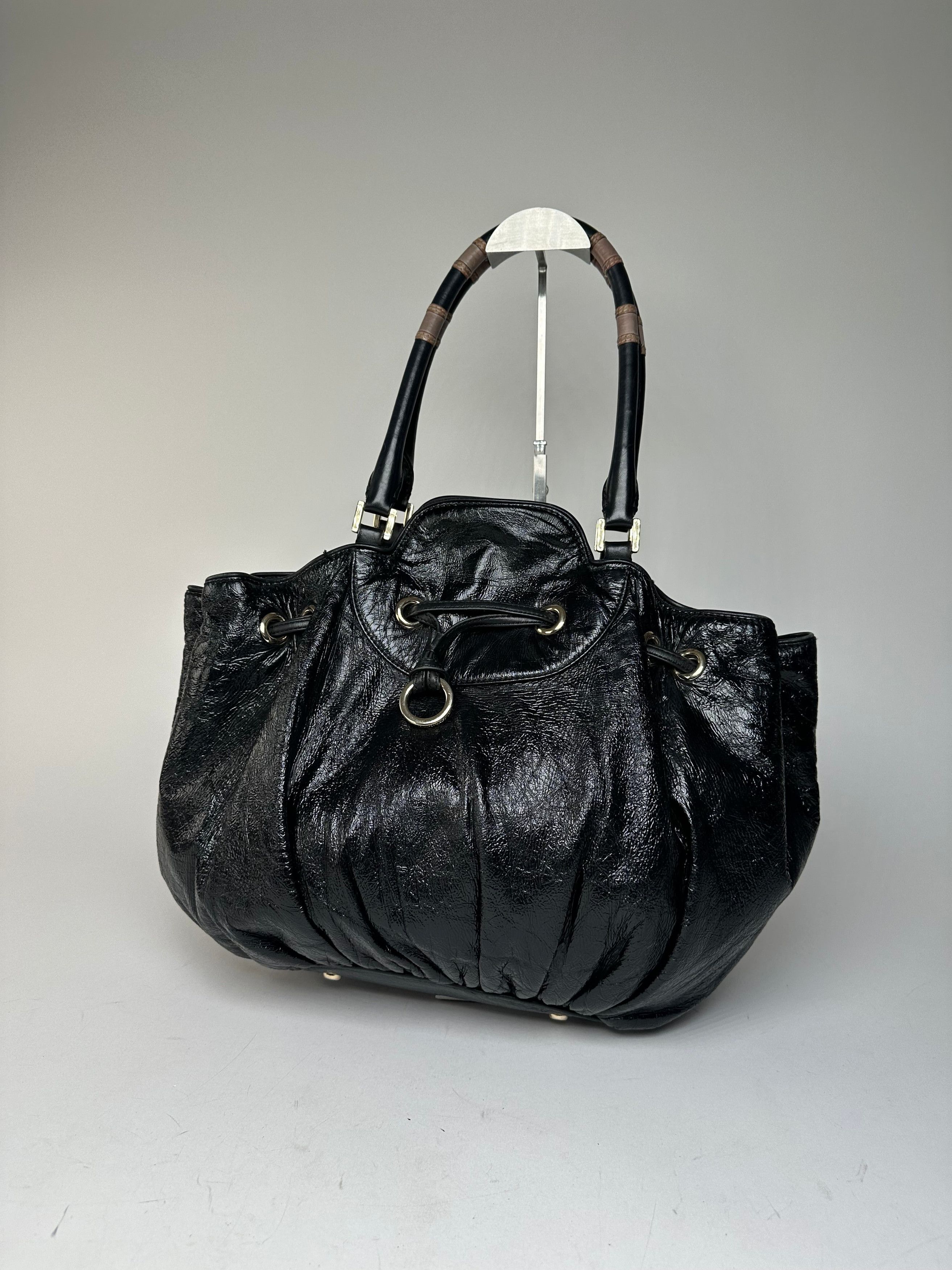 Emilio Pucci Vintage Patent Leather Handbag Black Size ONE SIZE - 13 Thumbnail