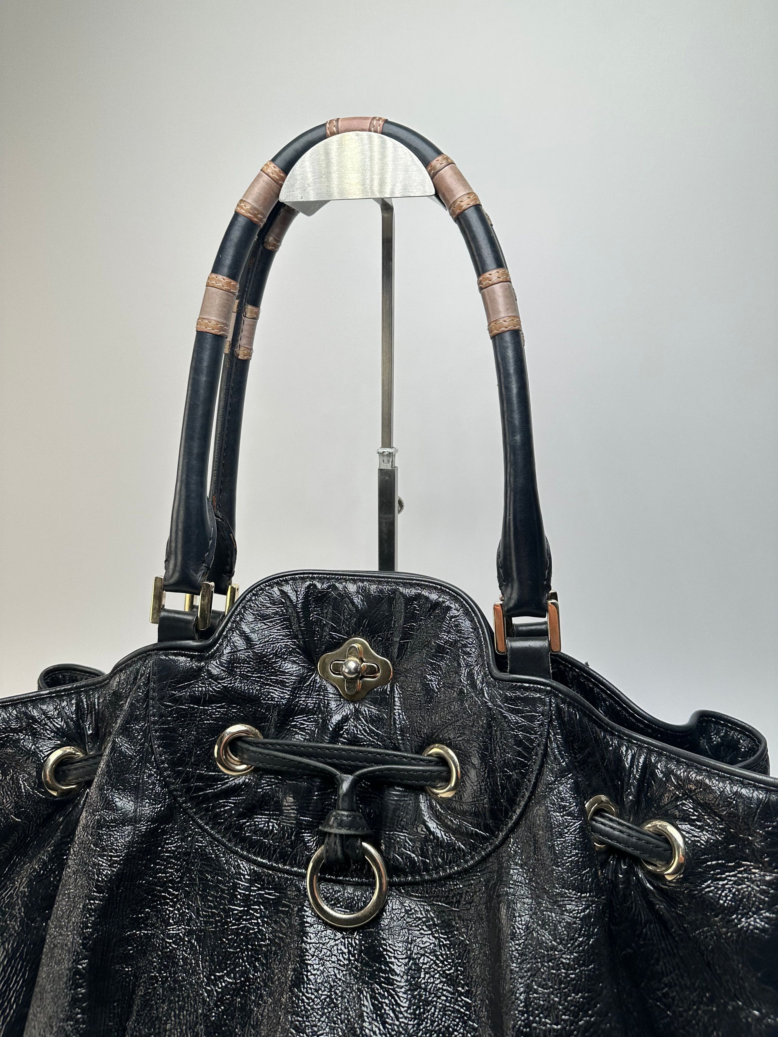 Emilio Pucci Vintage Patent Leather Handbag Black Size ONE SIZE - 7 Thumbnail