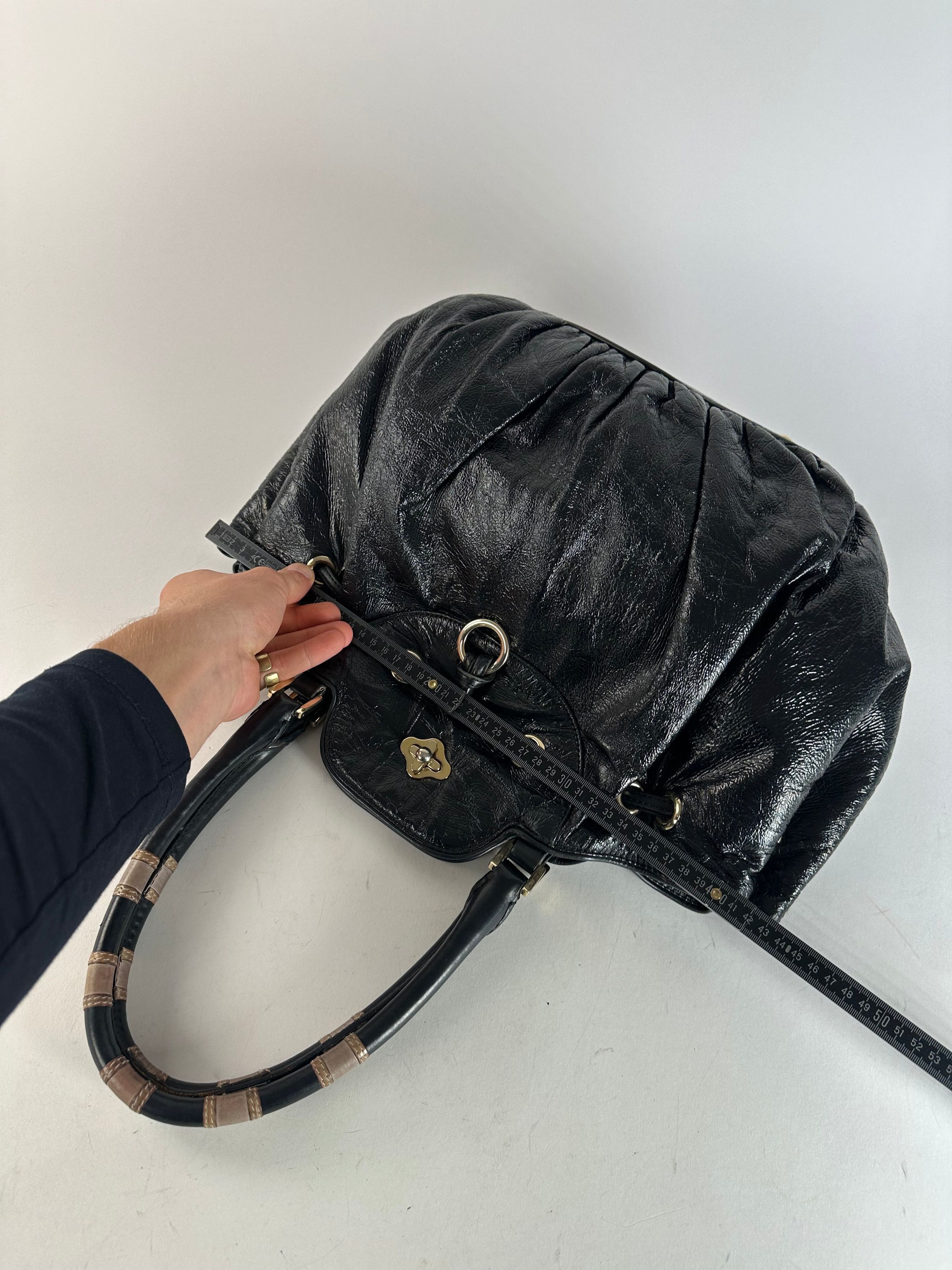 Emilio Pucci Vintage Patent Leather Handbag Black Size ONE SIZE - 9 Thumbnail