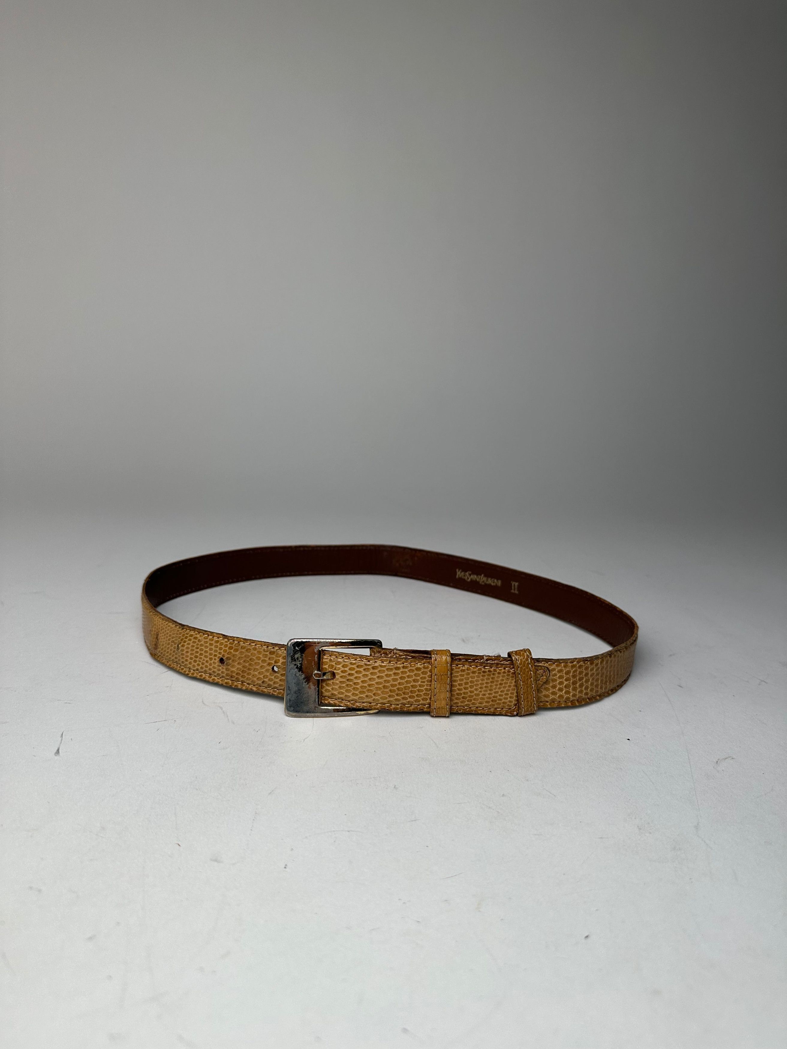 Other Vintage Yves Saint Laurent Snakeskin Belt Brown Size ONE SIZE - 5 Thumbnail