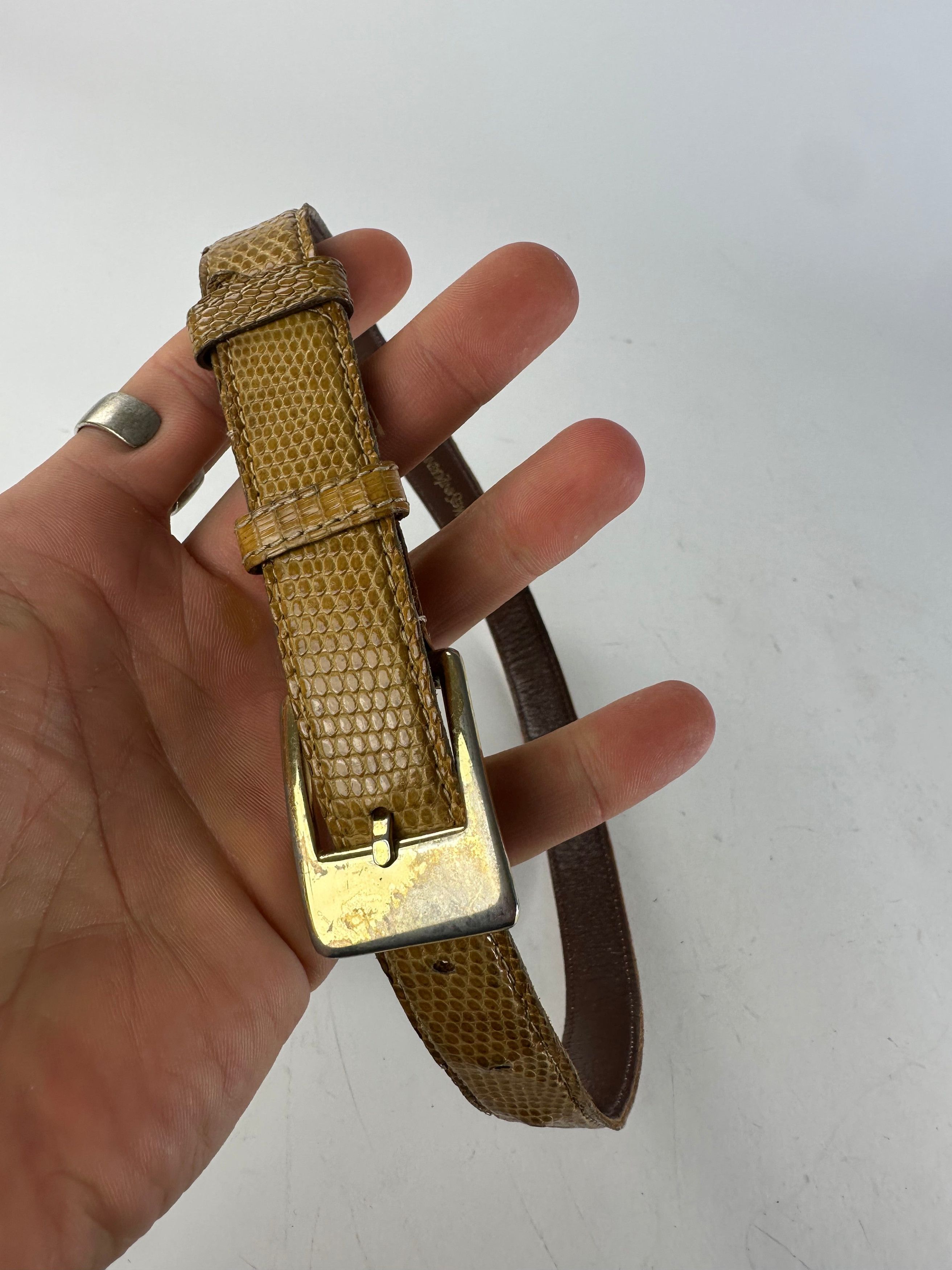 Other Vintage Yves Saint Laurent Snakeskin Belt Brown Size ONE SIZE - 2 Thumbnail