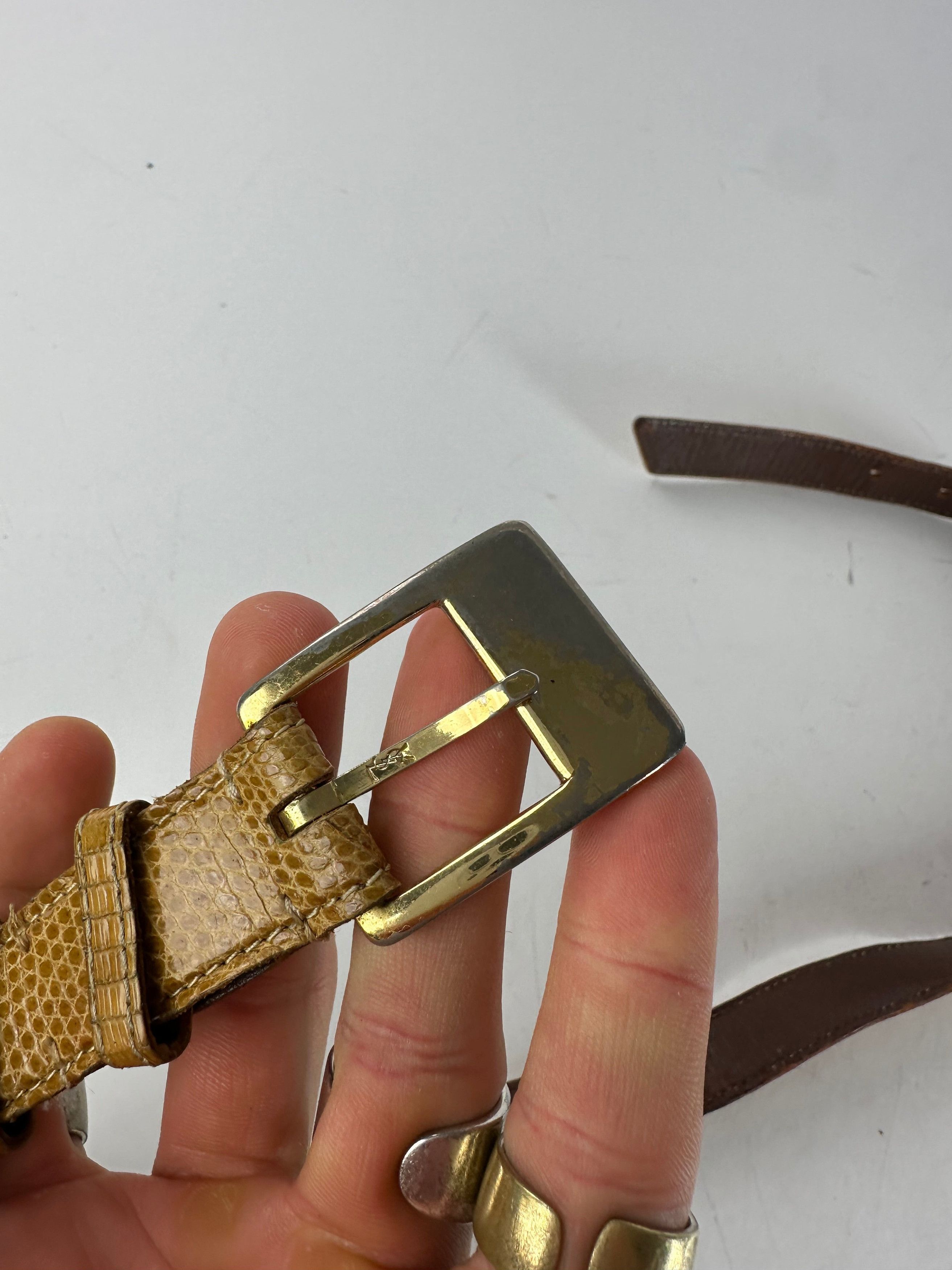 Other Vintage Yves Saint Laurent Snakeskin Belt Brown Size ONE SIZE - 3 Thumbnail