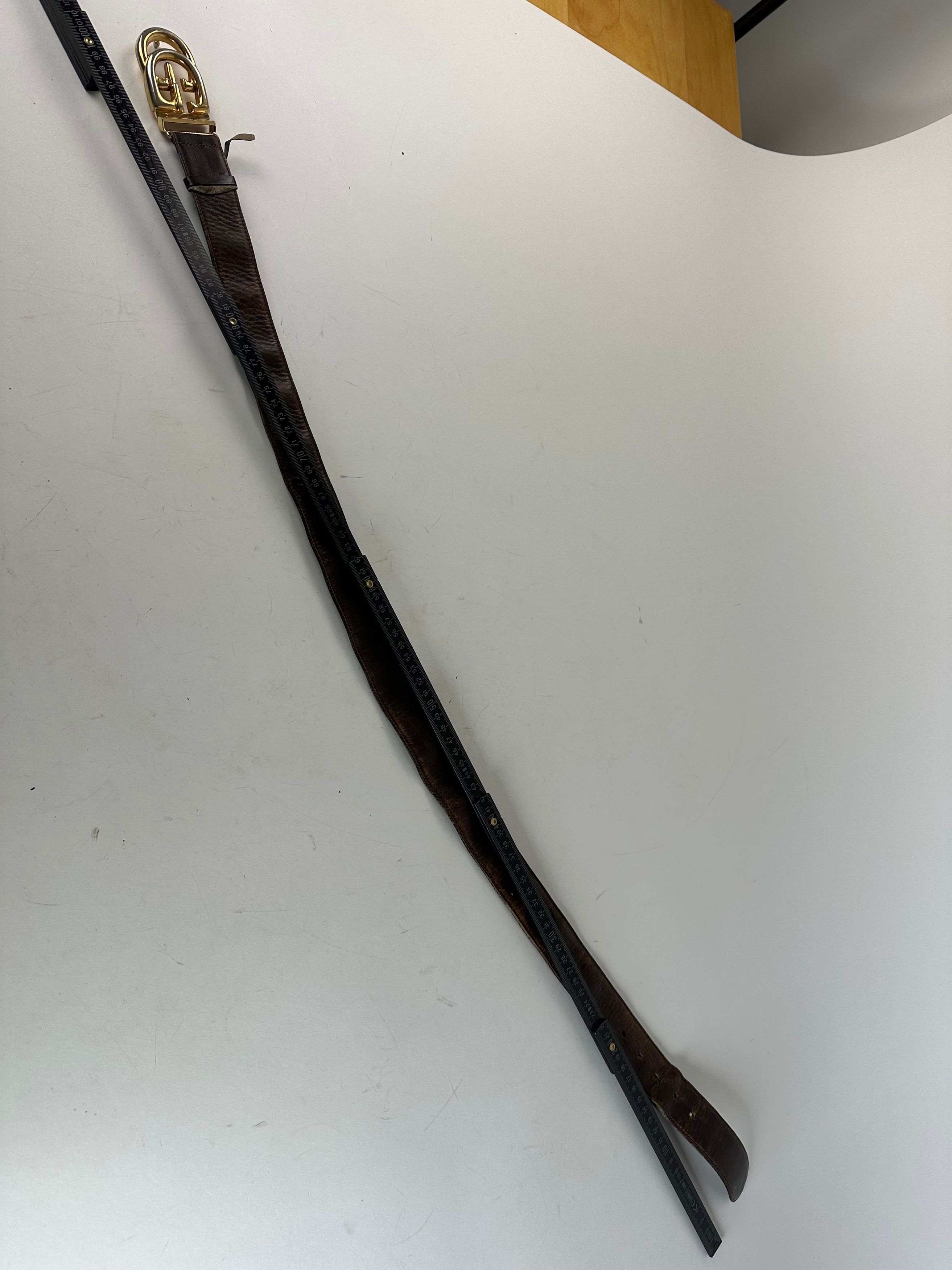Gucci Vintage GG Leather Belt Brown Size ONE SIZE - 6 Thumbnail