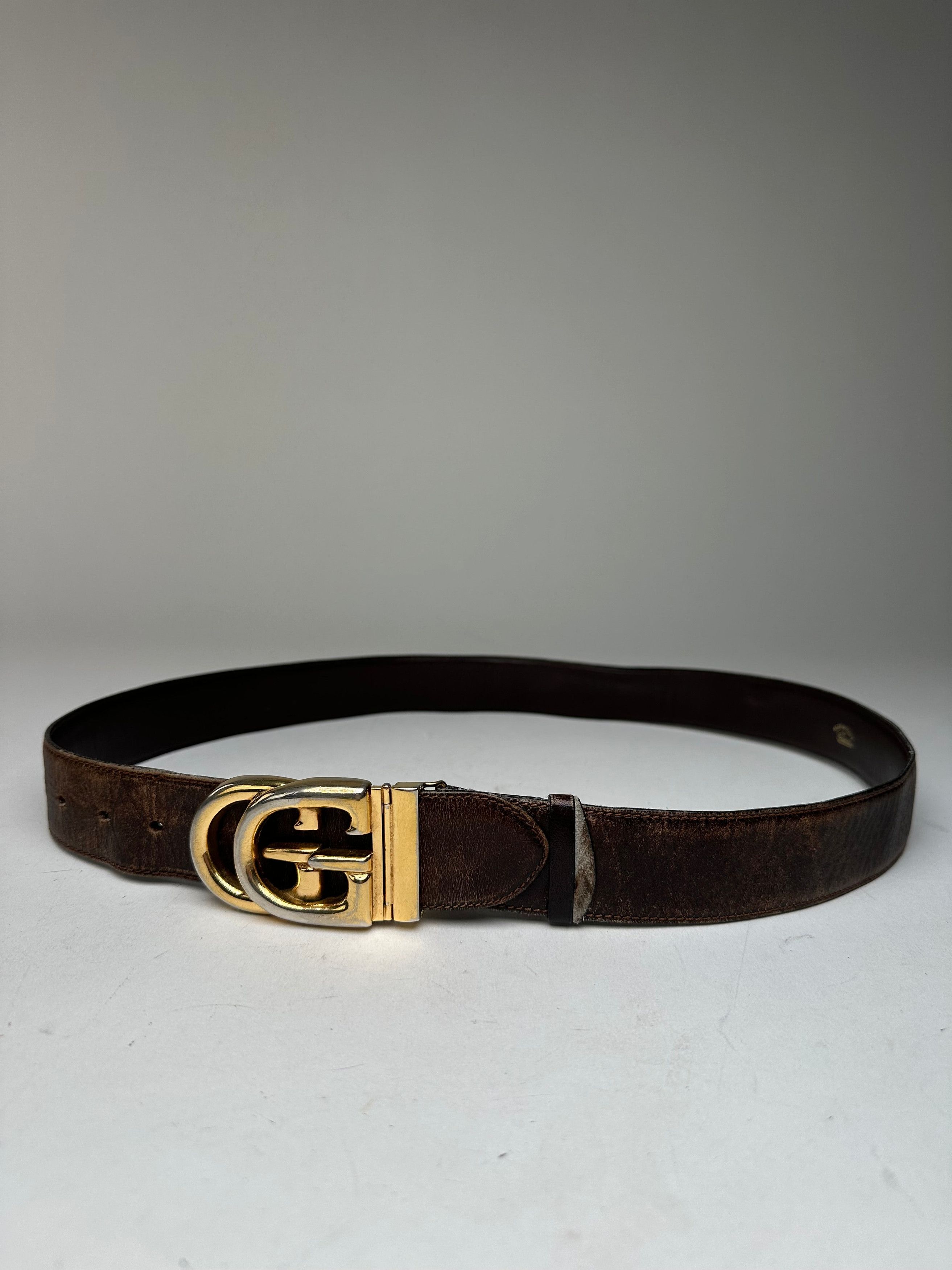 Gucci Vintage GG Leather Belt Brown Size ONE SIZE - 11 Thumbnail