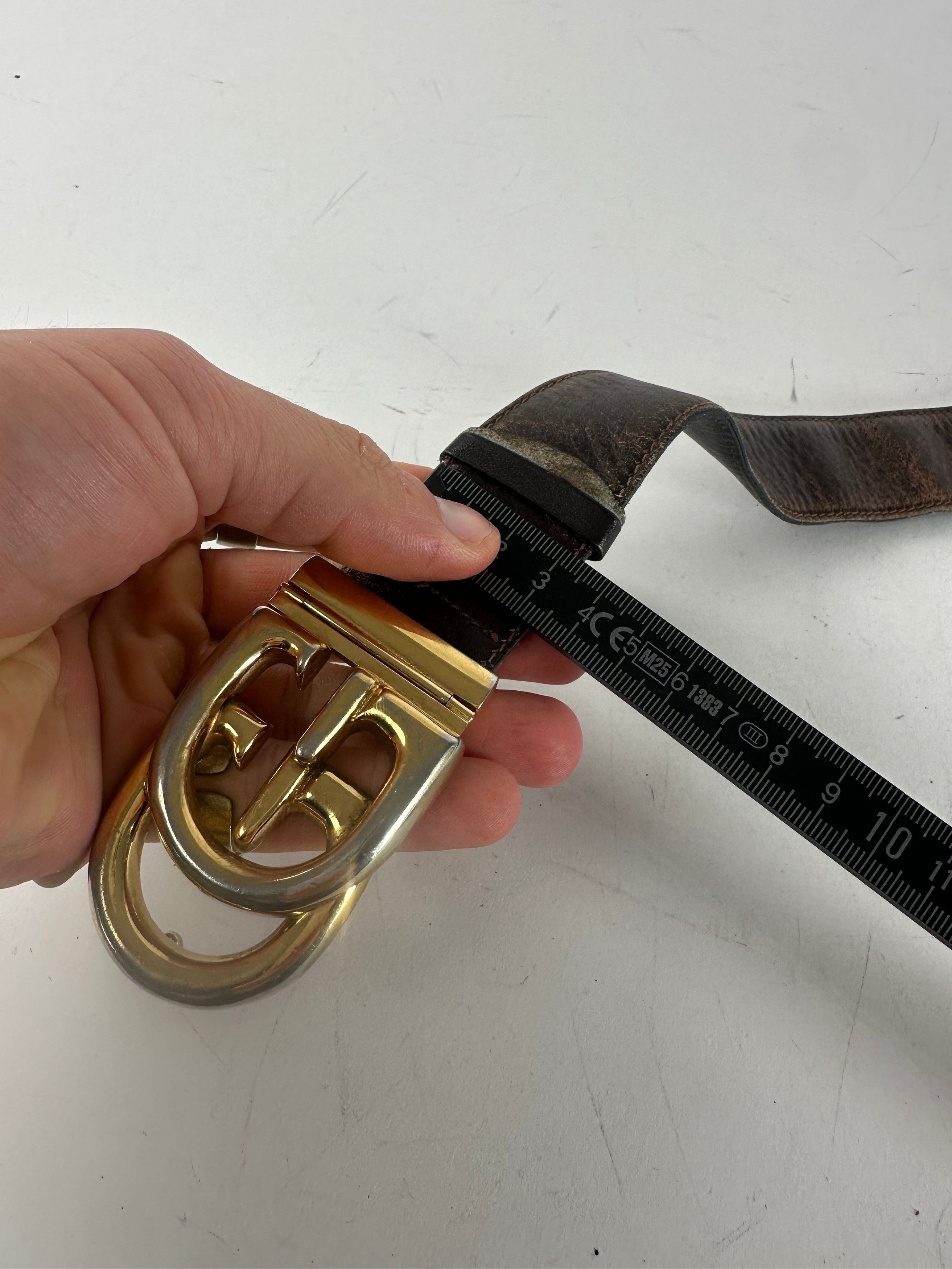 Gucci Vintage GG Leather Belt Brown Size ONE SIZE - 8 Thumbnail