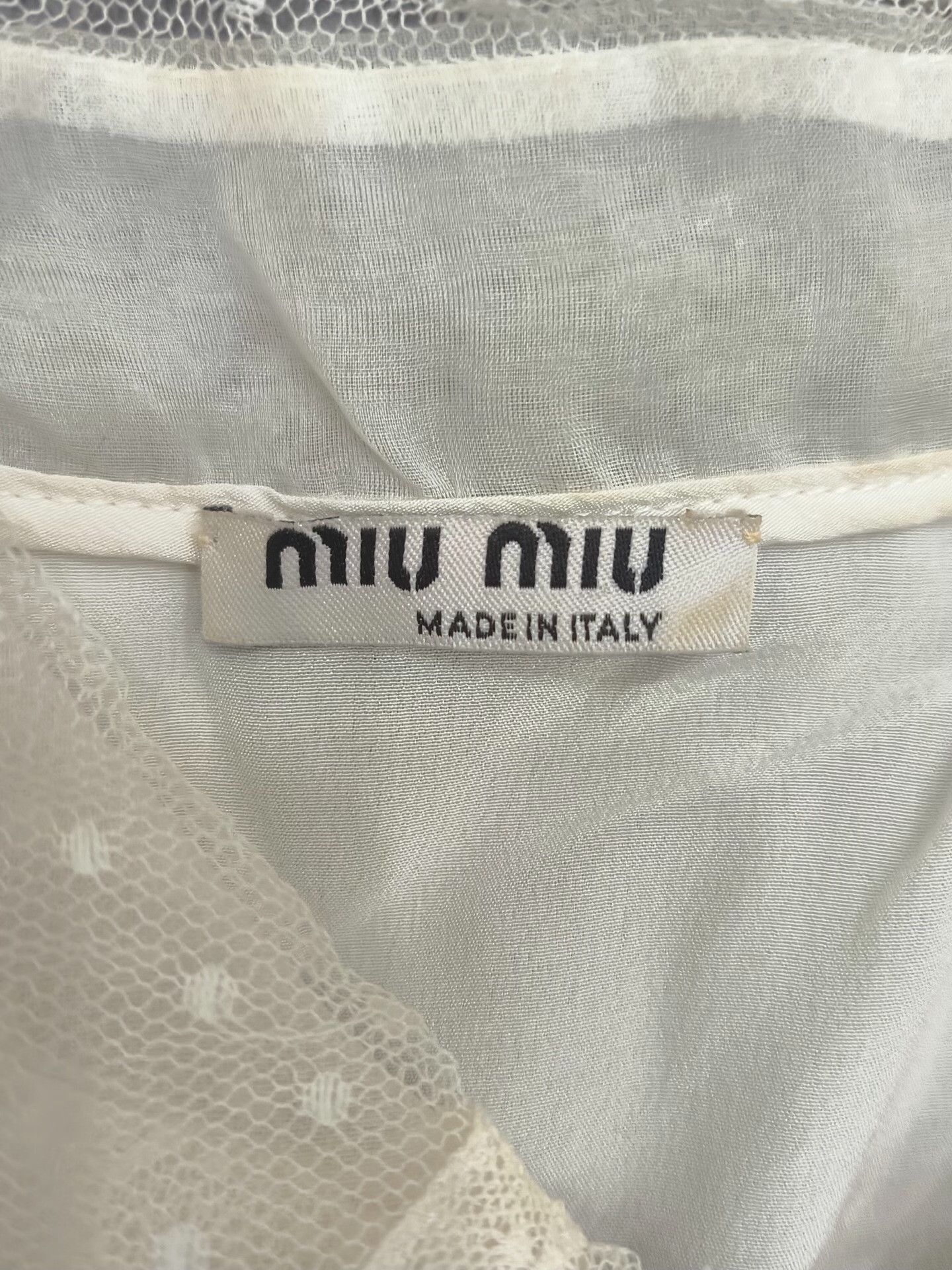 Miu Miu Miu Miu White Button Up S Women Size S / US 4 / IT 40 - 4 Thumbnail