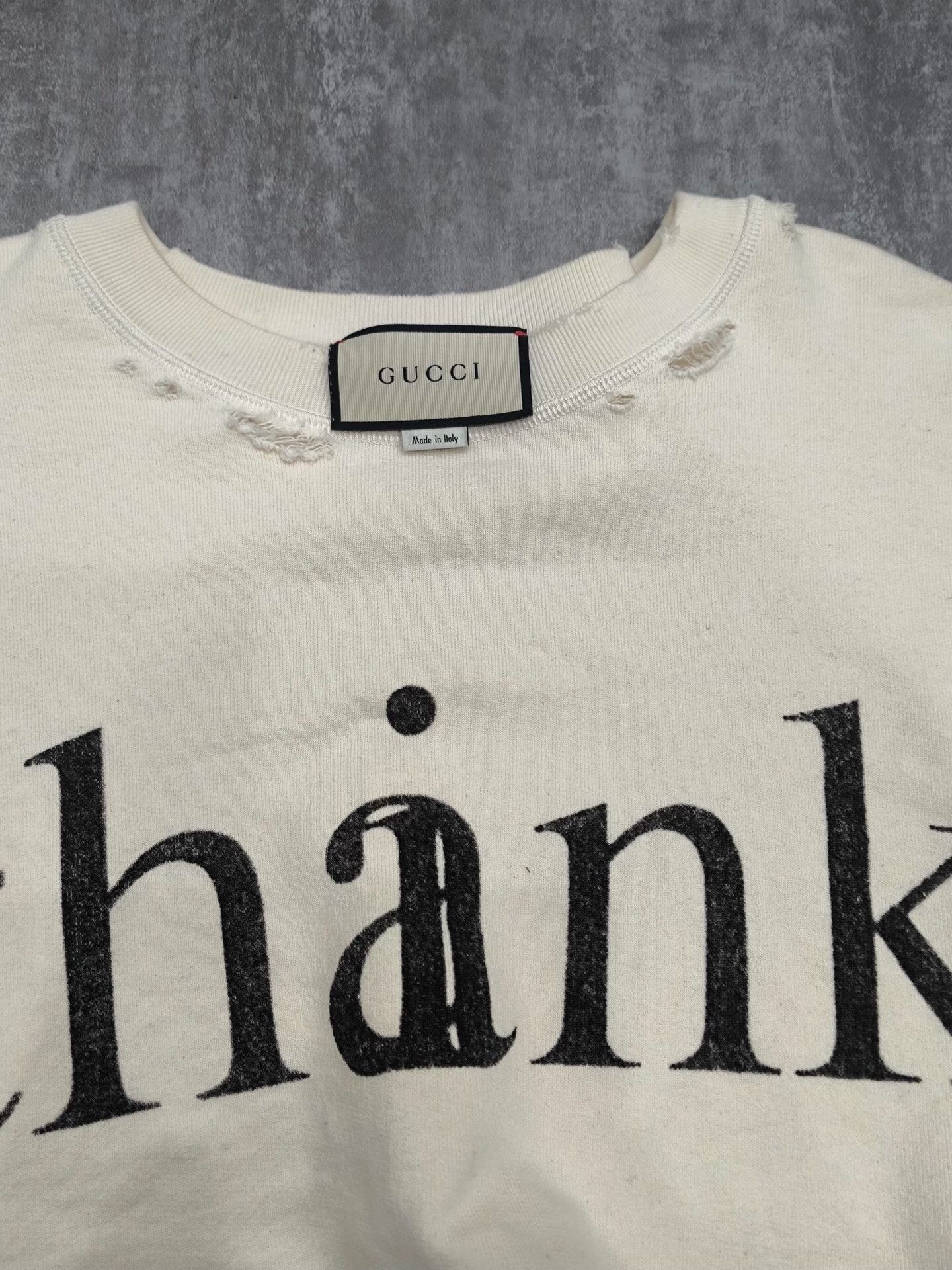 Gucci Gucci Distressed Cropped White Hoodie S Women Size S / US 4 / IT 40 - 3 Thumbnail