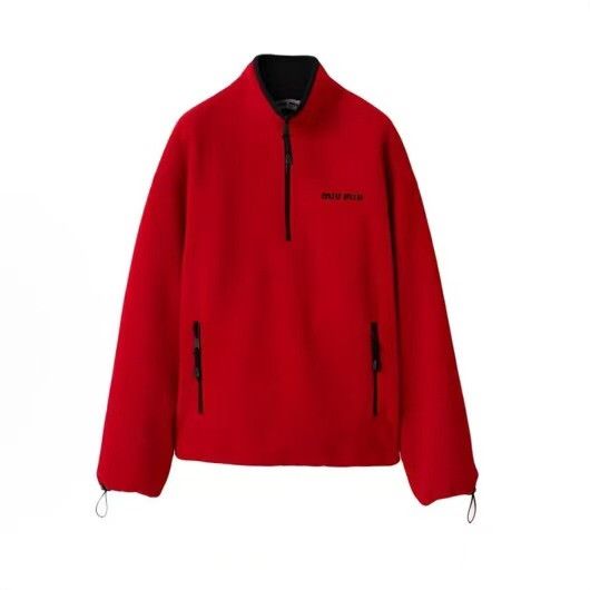 Miu Miu Miu Miu Fleece Red Hoodie XS Women Size XS / US 0-2 / IT 36-38 - 4 Thumbnail